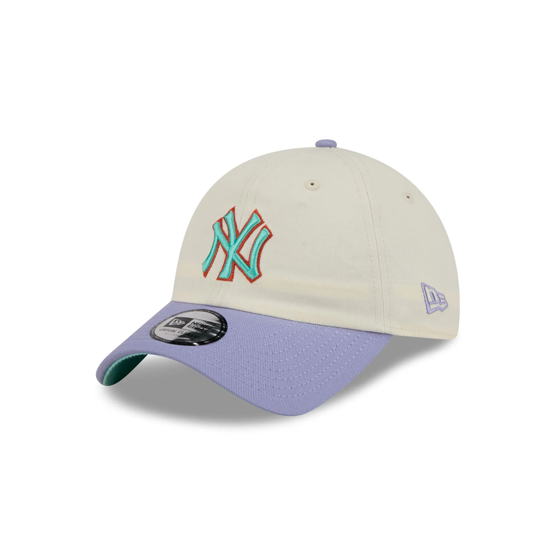 New York Yankees Lavender Flowers Casual Classic Adjustable Hat - Image 3