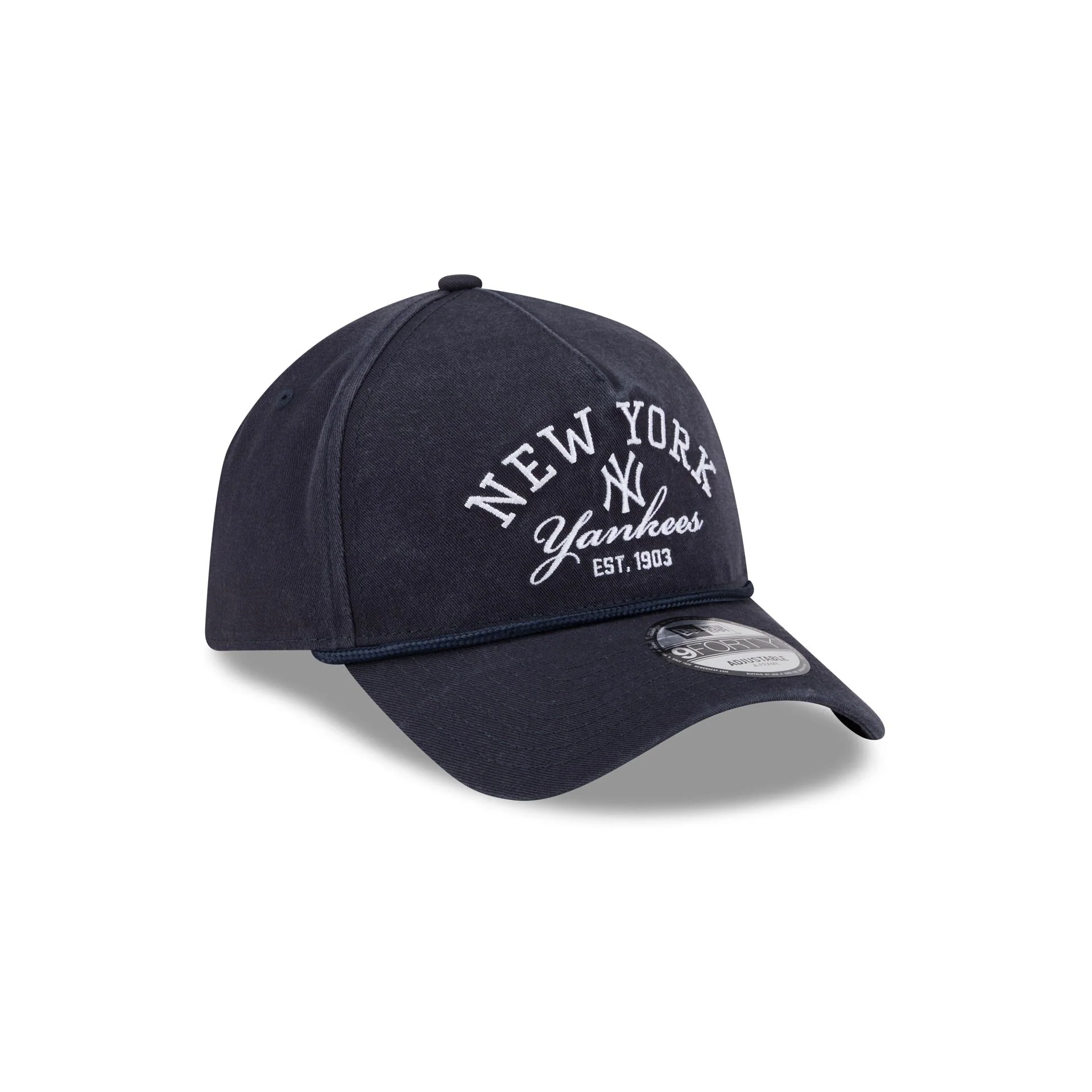 New York Yankees Stacked Rope 9FORTY A-Frame Snapback Hat - Image 3