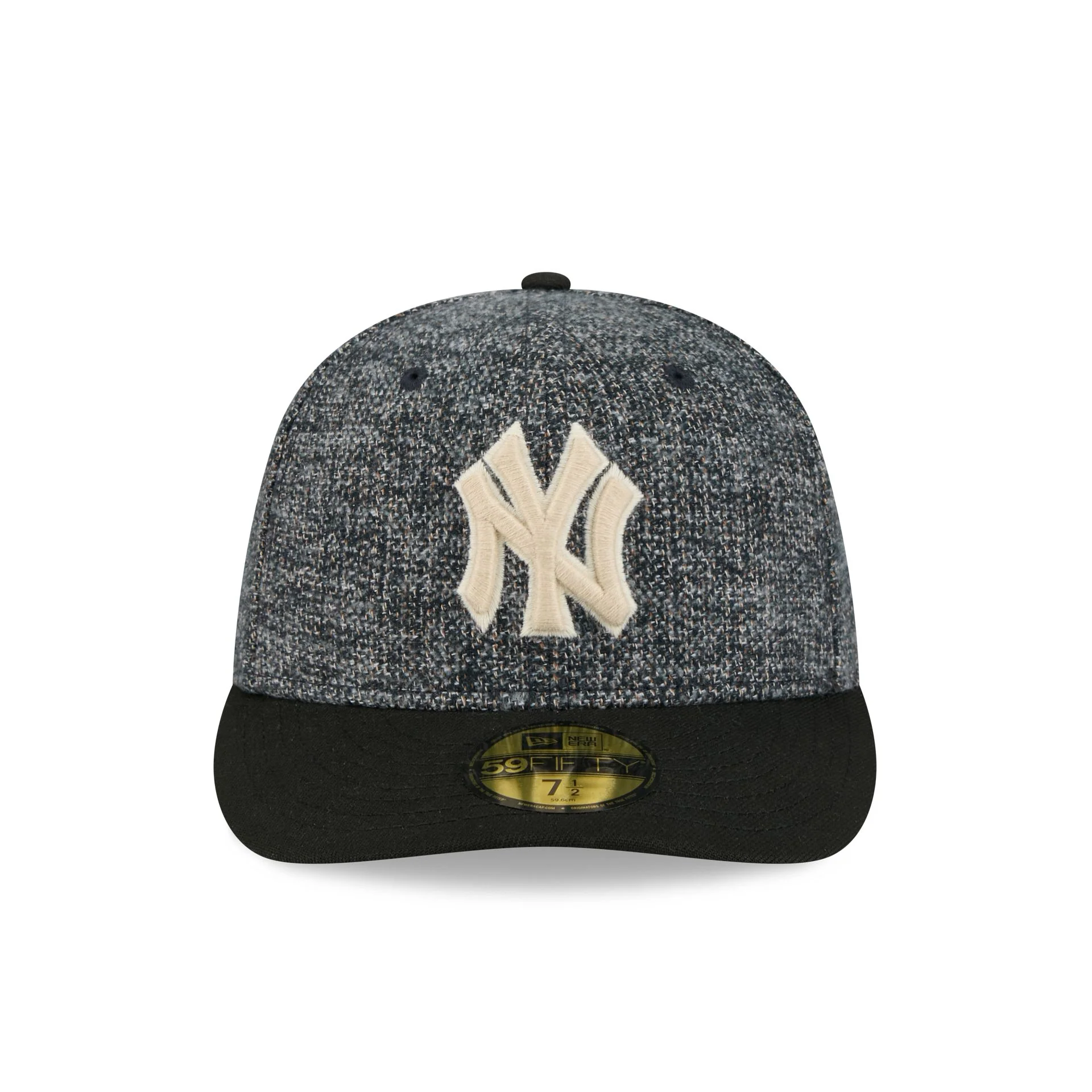 New York Yankees Three Looms Tweedy Cotton Black 59FIFTY Fitted Hat - Image 2