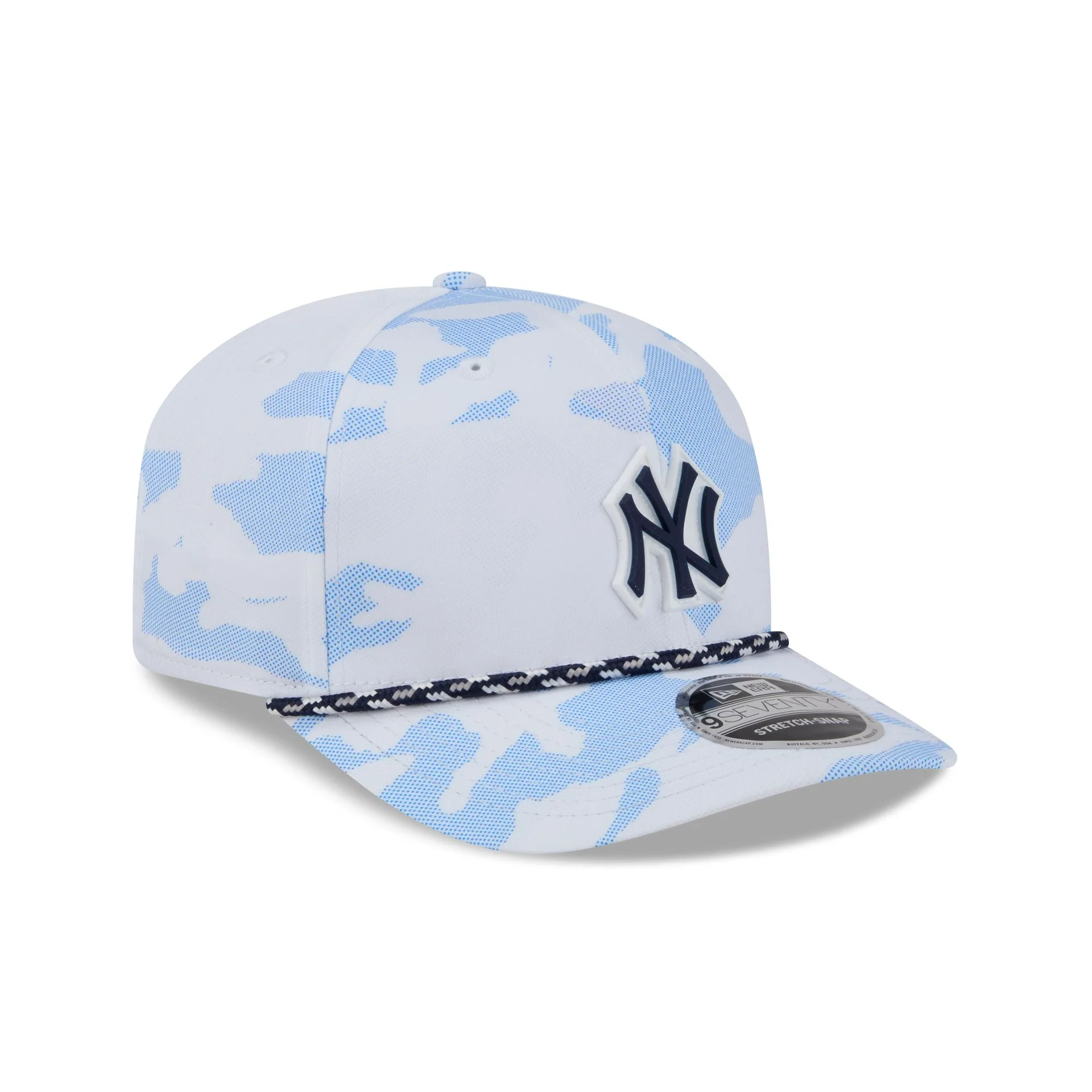 New York Yankees White Camo Performance Rope 9SEVENTY Stretch-Snap Hat - Image 3