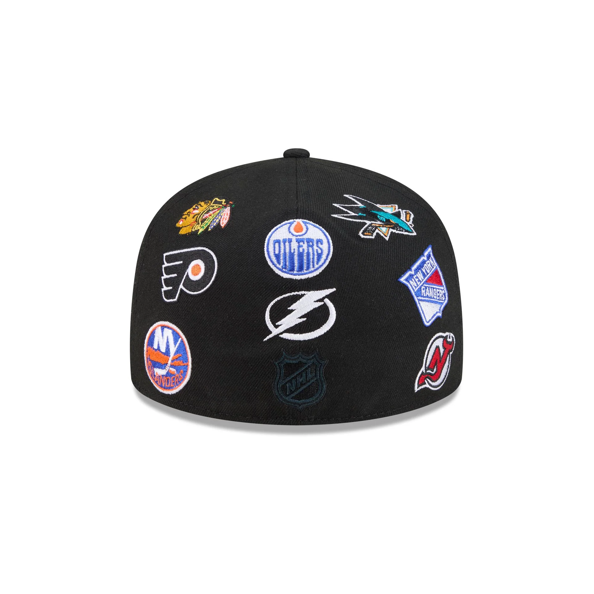 NHL All Over Logo Black 59FIFTY Fitted Hat - Image 6