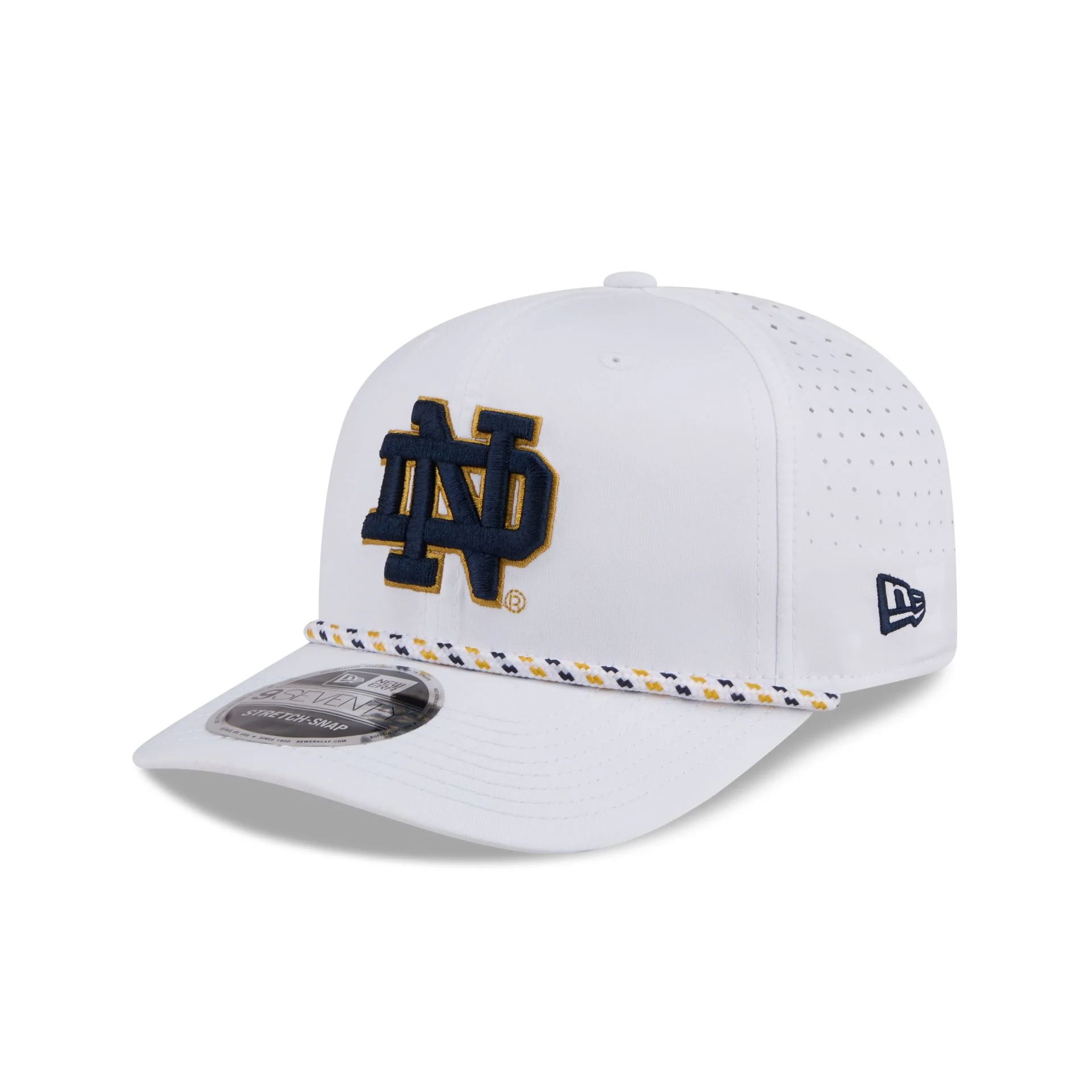 Notre Dame Fighting Irish Optic White Performance Rope 9SEVENTY Stretch-Snap Hat