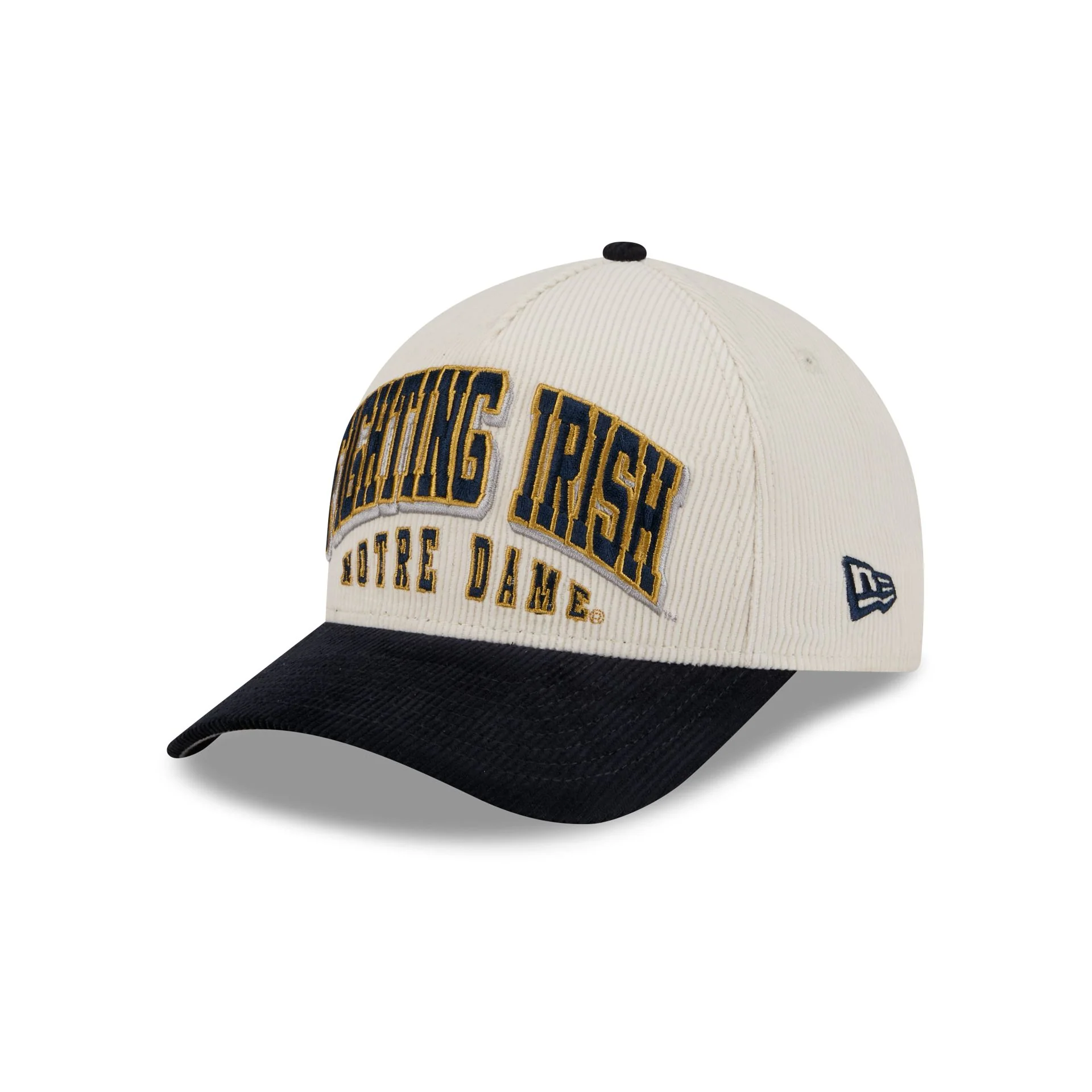 Notre Dame Fighting Irish Stacked Corduroy 9FORTY M-Crown A-Frame Snapback Hat - Image 3