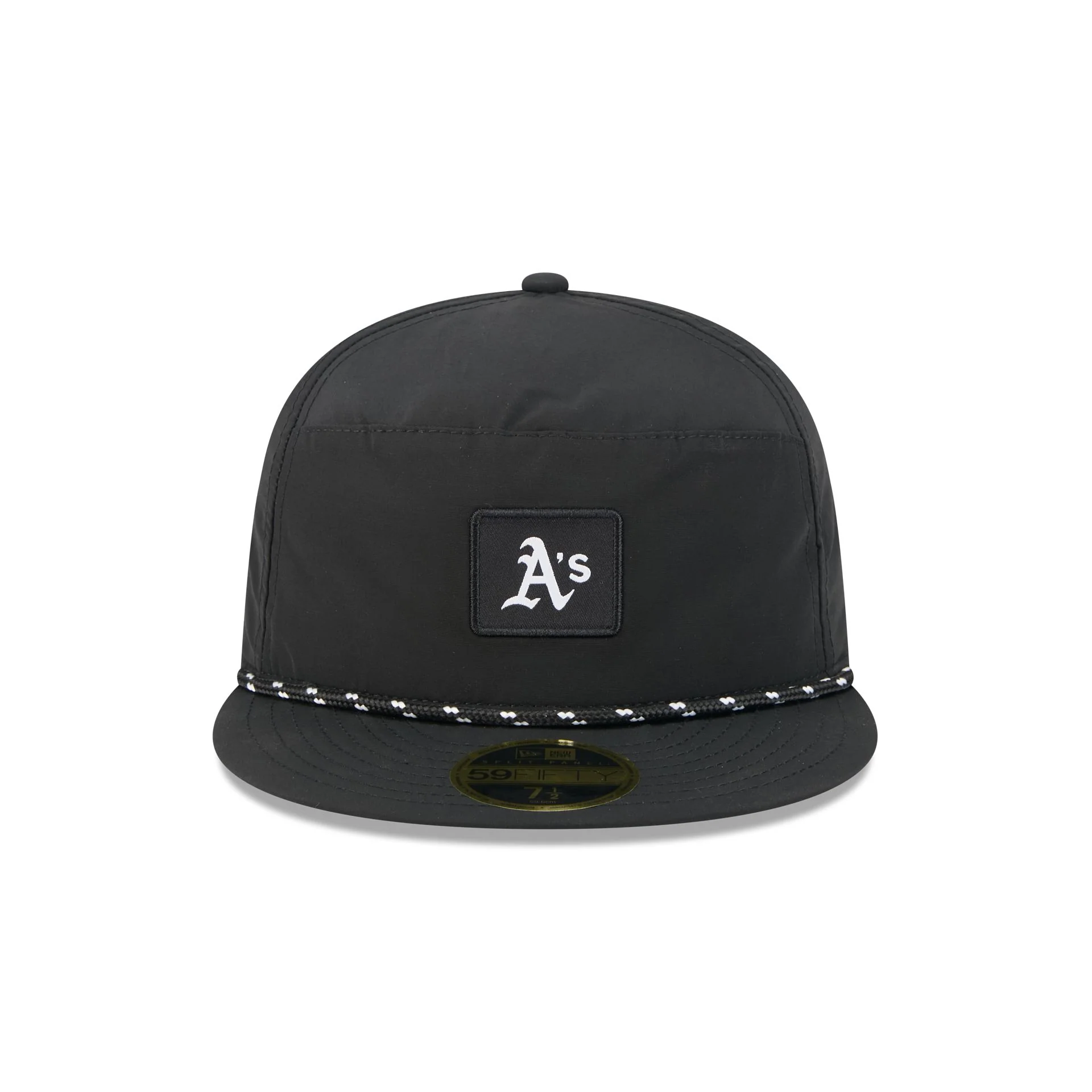 Oakland Athletics Black Poly Rope Split Panel 59FIFTY Fitted Hat - Image 2