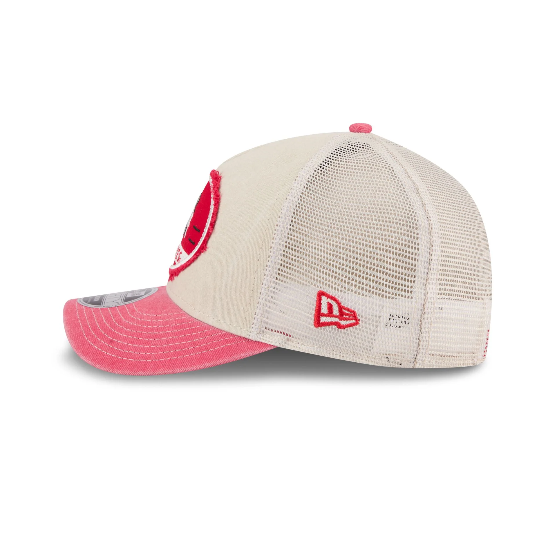 Ohio State Buckeyes Frayed 9FORTY M-Crown A-Frame Trucker Hat - Image 4