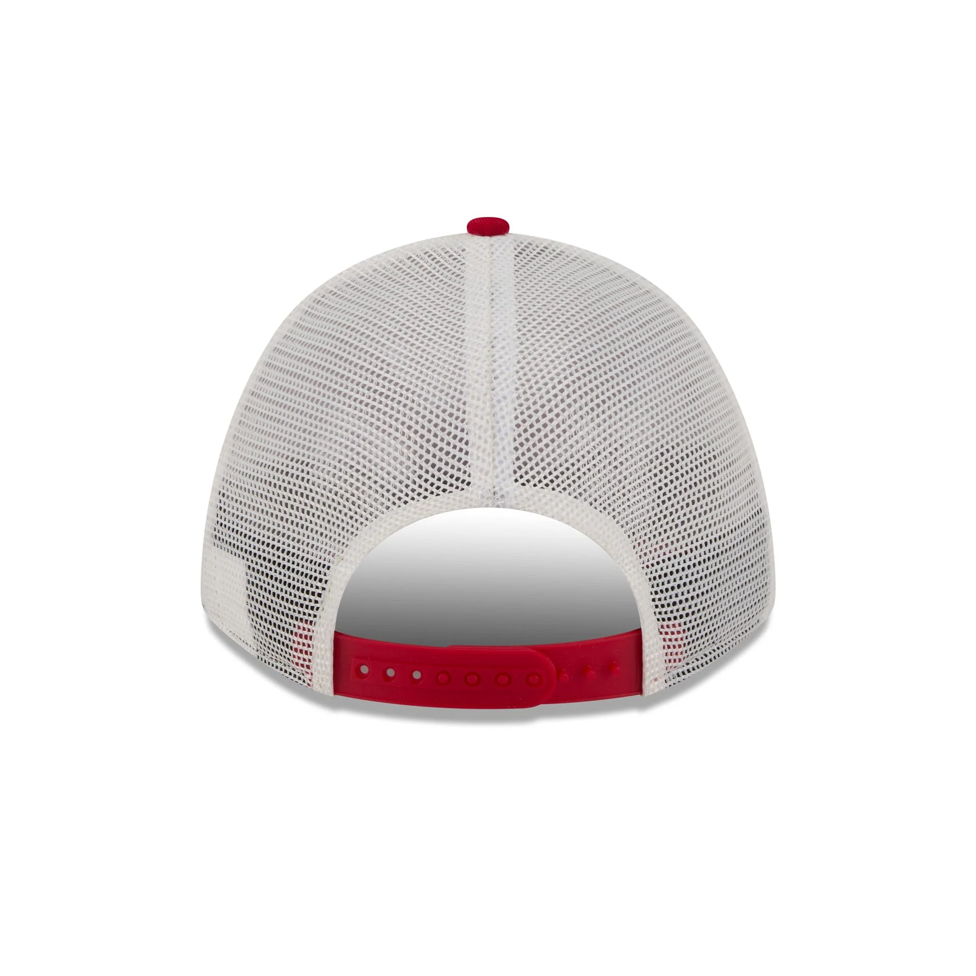 Ohio State Buckeyes Retro Chrome Women's White 9FORTY M-Crown A-Frame Trucker Hat - Image 6