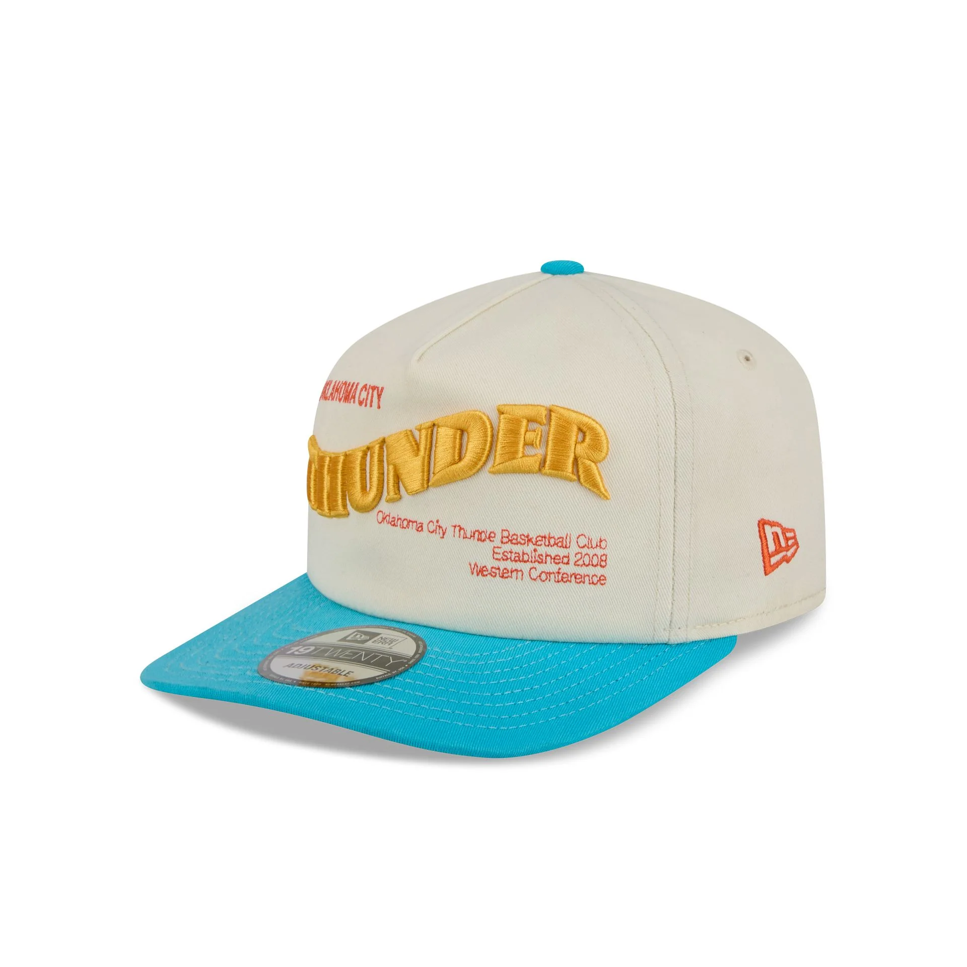 Oklahoma City Thunder Conference Script Chrome White 19TWENTY Adjustable Hat - Image 3