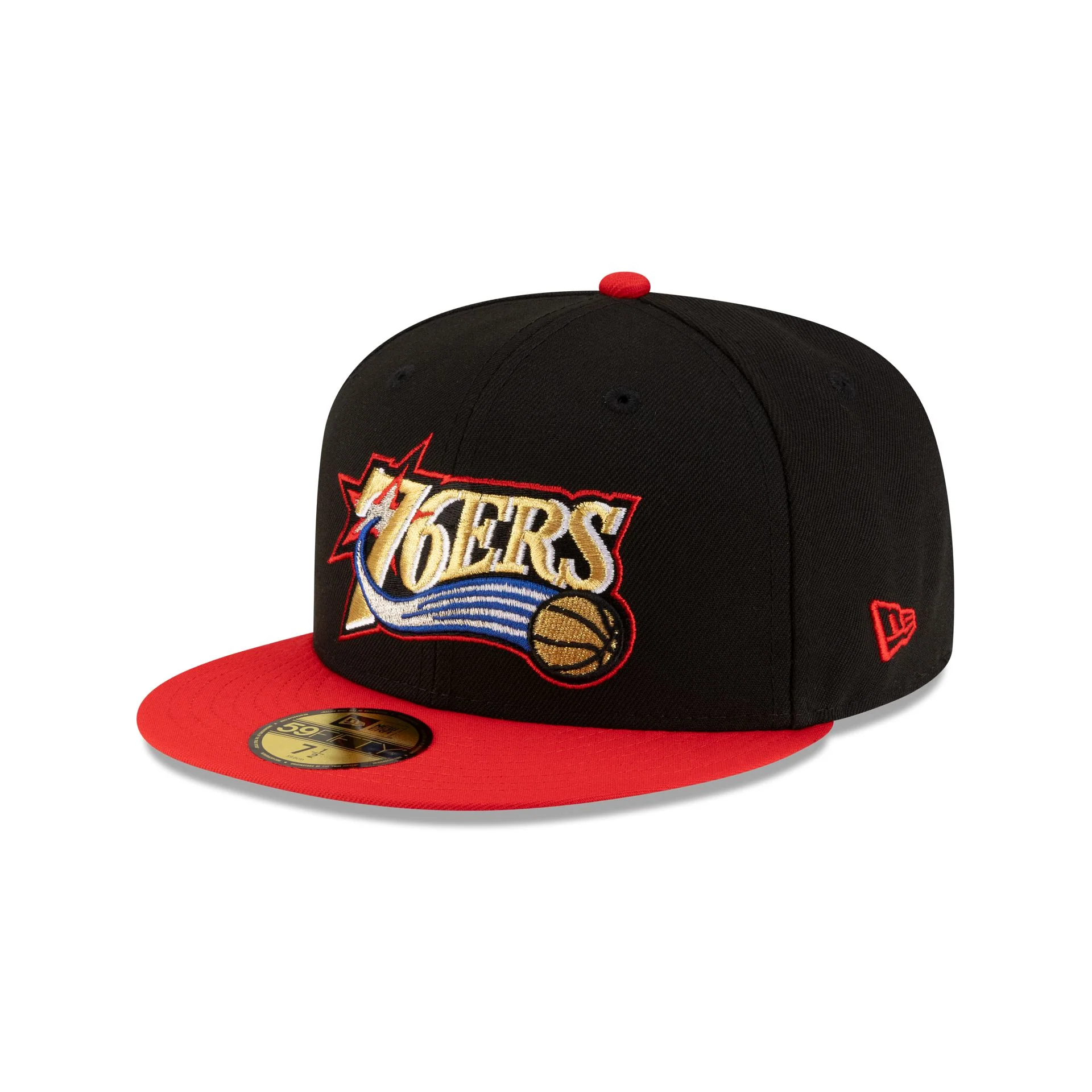 Philadelphia 76ers 1997-2009 Hardwood Classics Black 59FIFTY Fitted Hat - Image 3