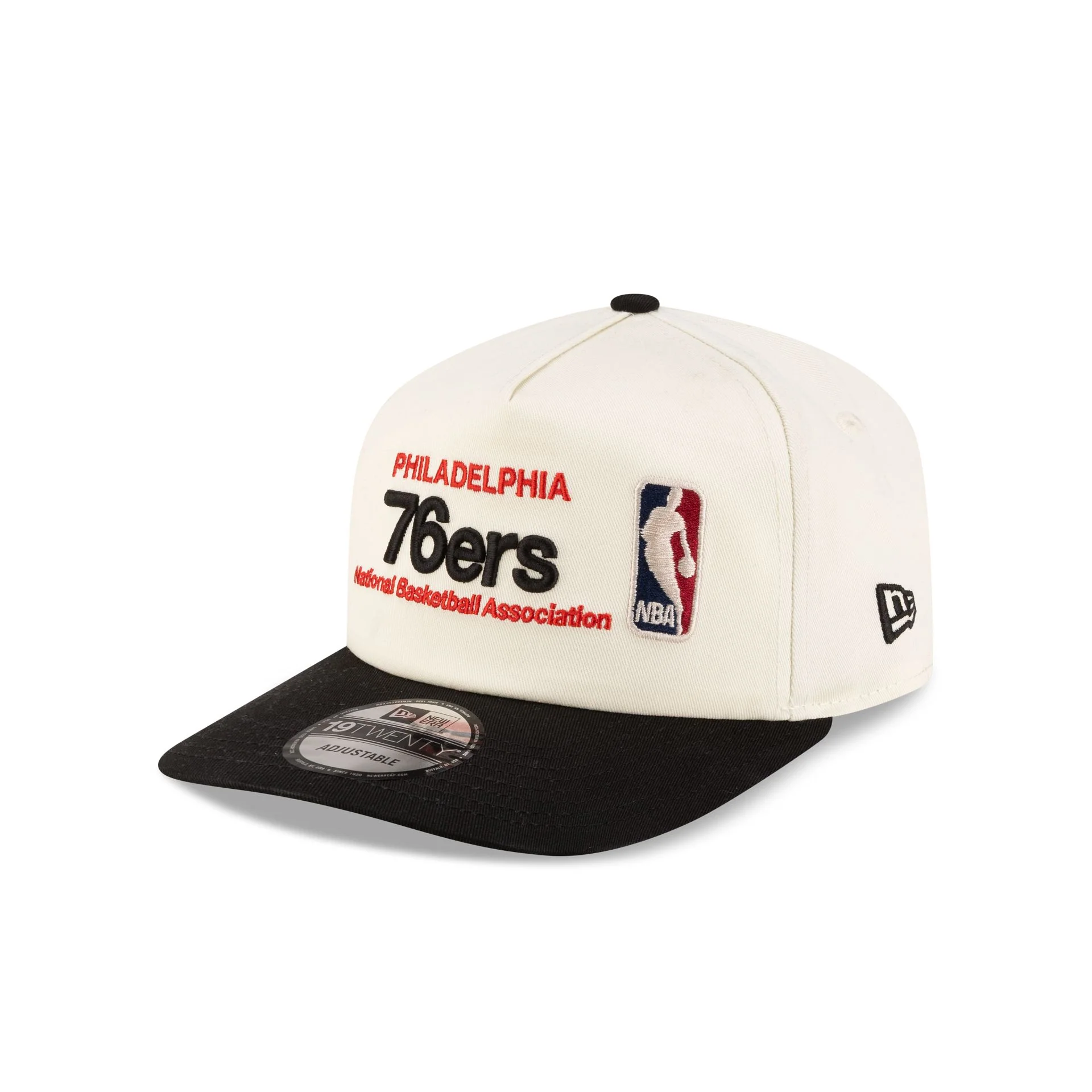 Philadelphia 76ers 1997-2009 Hardwood Classics Sign Stack Chrome White 19TWENTY Adjustable Hat - Image 3