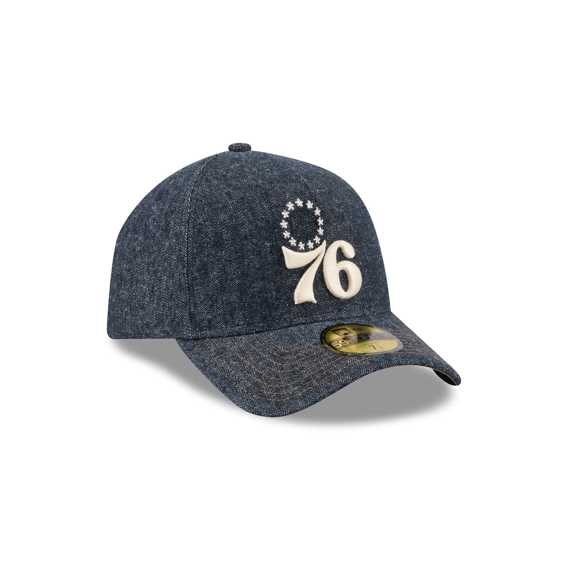 Philadelphia 76ers Denim 59FORTY A-Frame Fitted Hat - Image 3