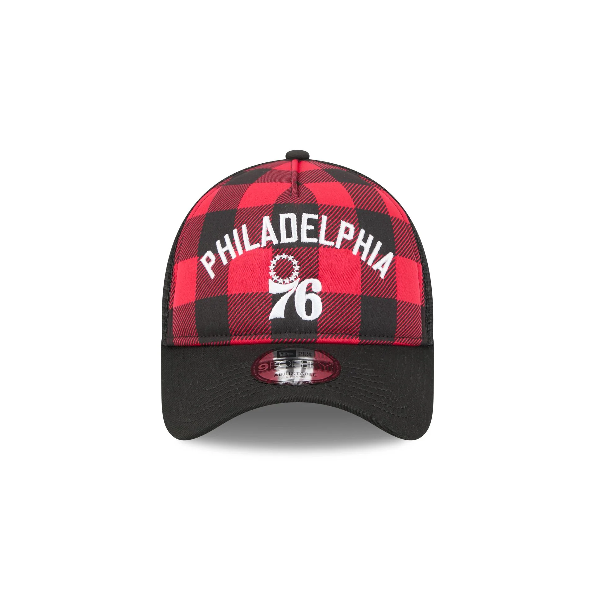 Philadelphia 76ers Evergreen Check 9FORTY A-Frame Trucker Hat - Image 2