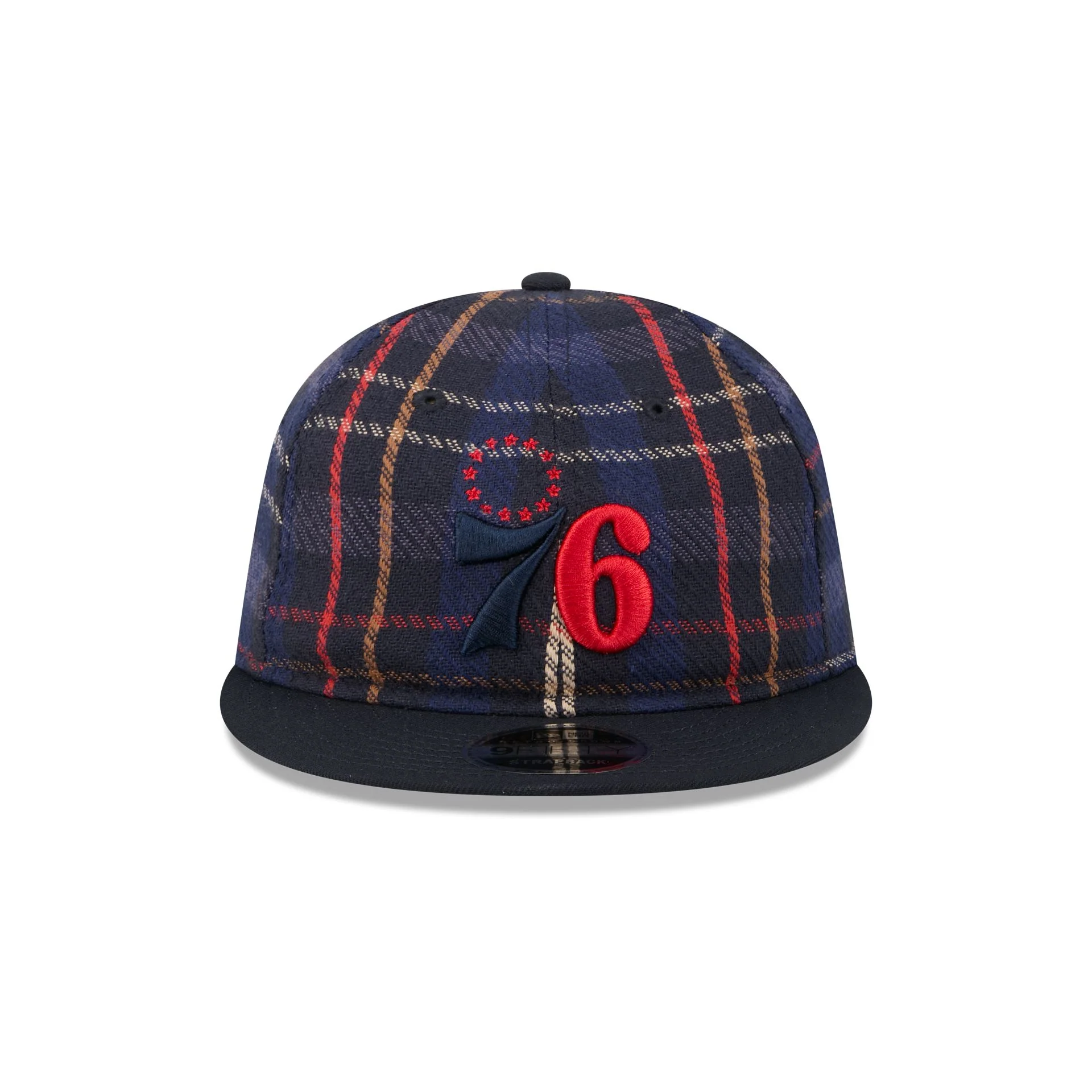 Philadelphia 76ers Grunge Plaid Retro Crown 9FIFTY Adjustable Hat - Image 2