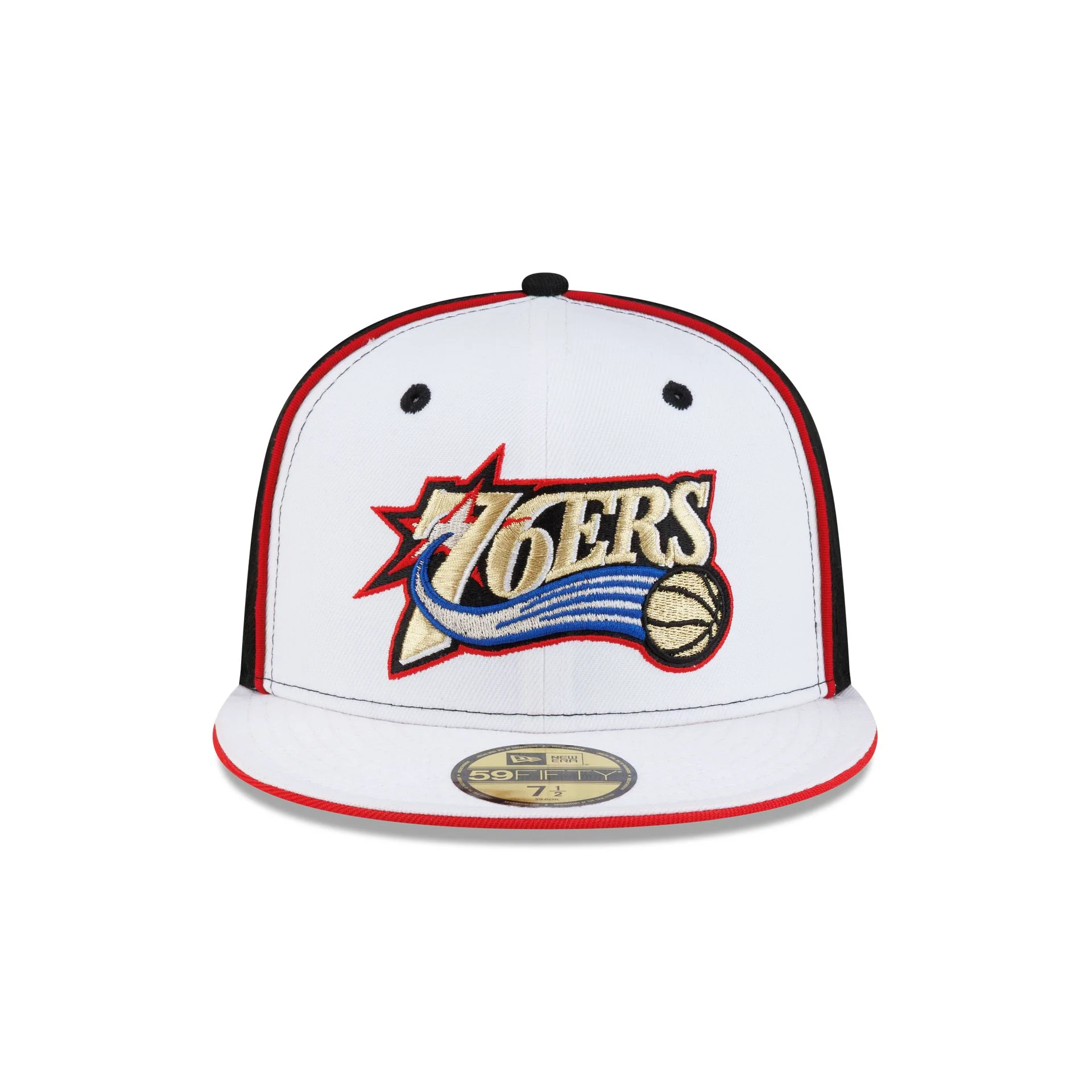 Philadelphia 76ers Hardwood Classics 2000s Optic White Flip 59FIFTY Fitted Hat - Image 2