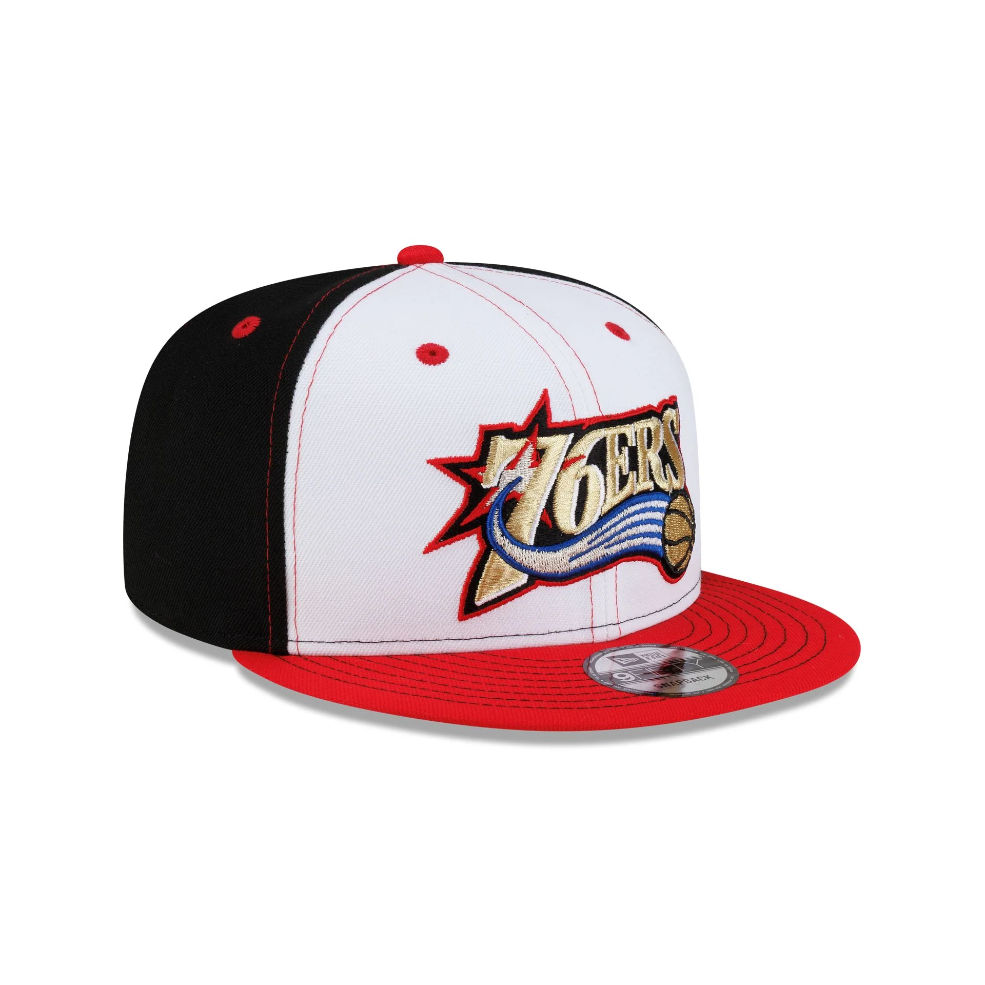 Philadelphia 76ers Hardwood Classics 2000s White Stitch 9FIFTY Snapback Hat - Image 3