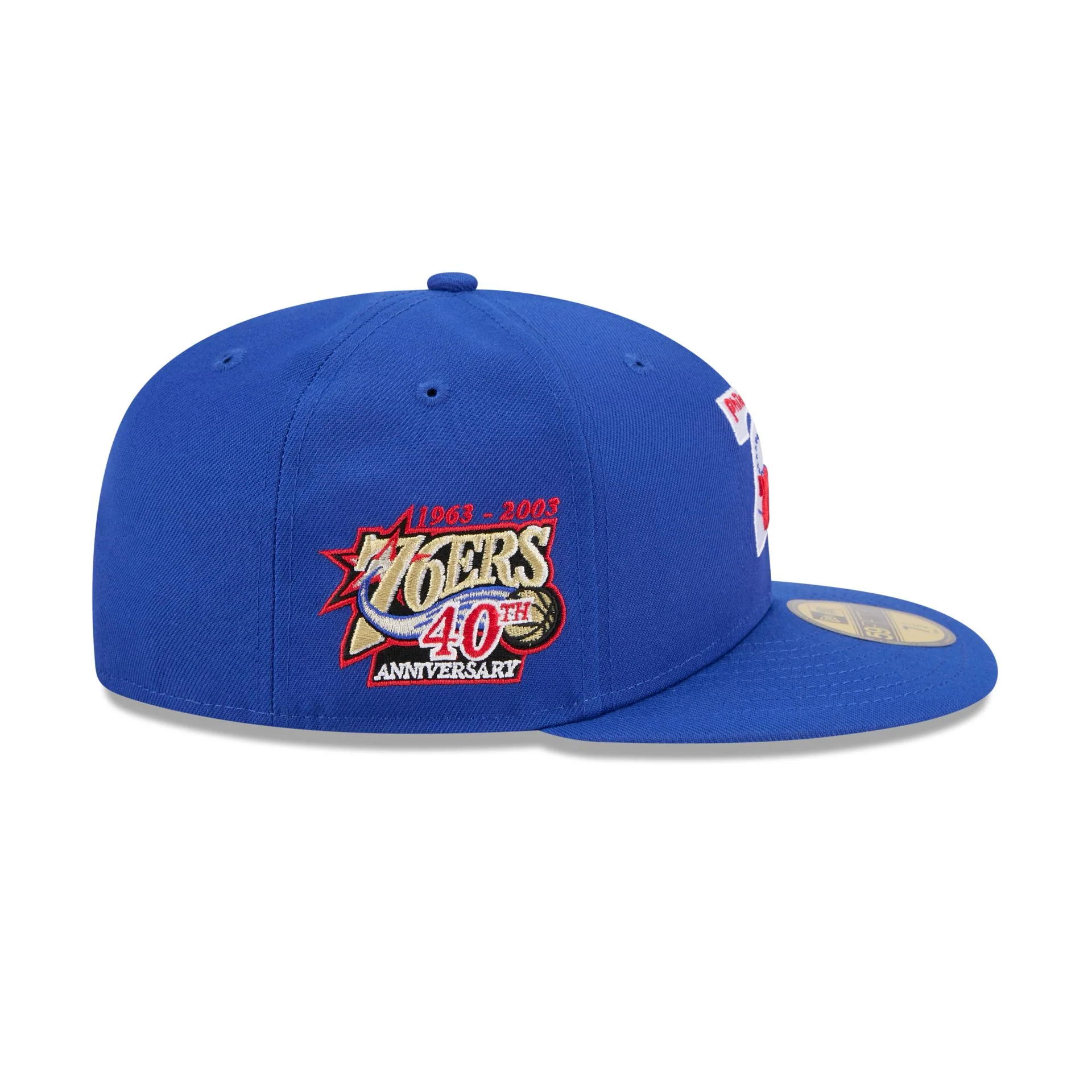 Philadelphia 76ers 1963-1976 Hardwood Classics Sidepatch 59FIFTY Fitted Hat - Image 4