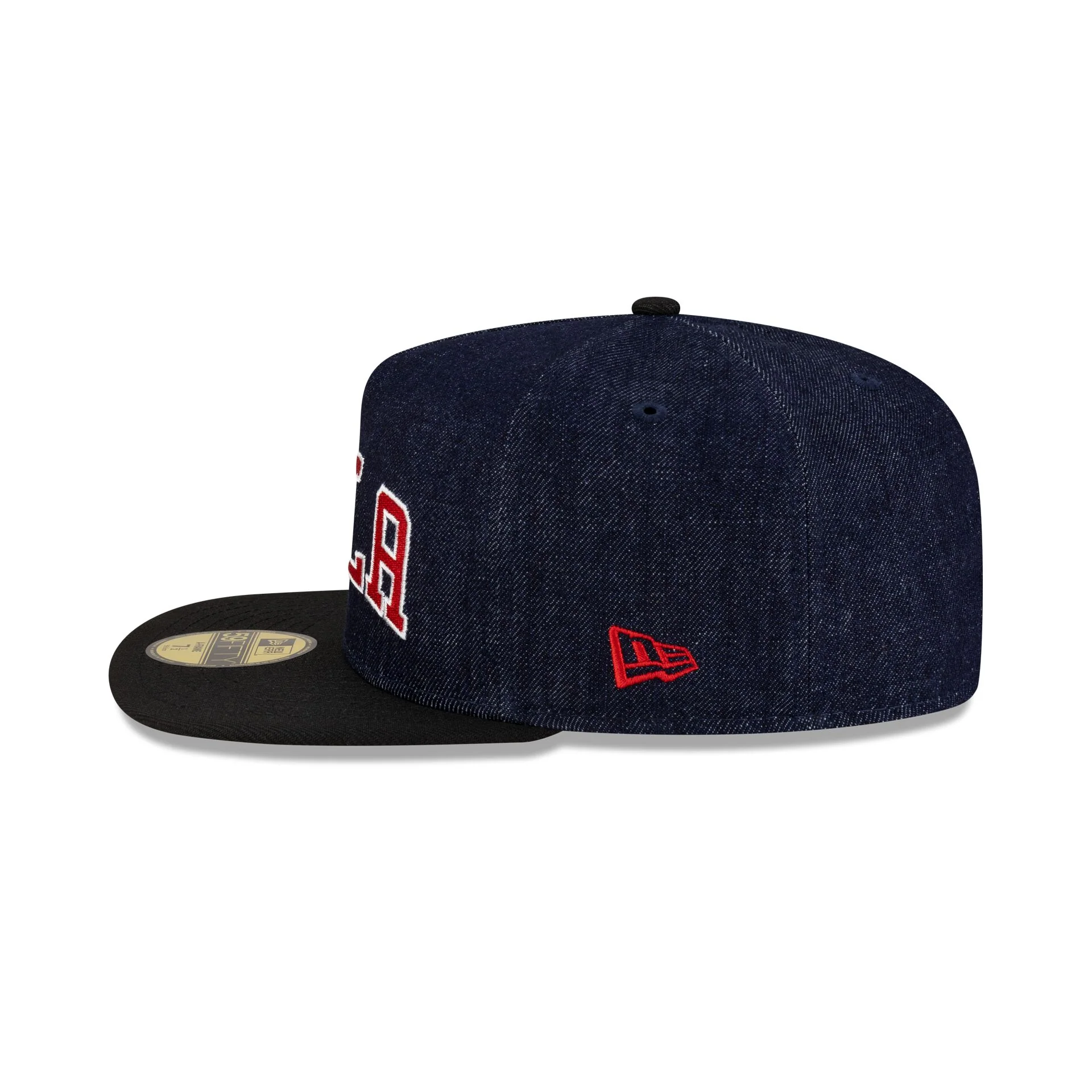 Philadelphia 76ers Navy Denim 59FIFTY A-Frame Fitted Hat - Image 4