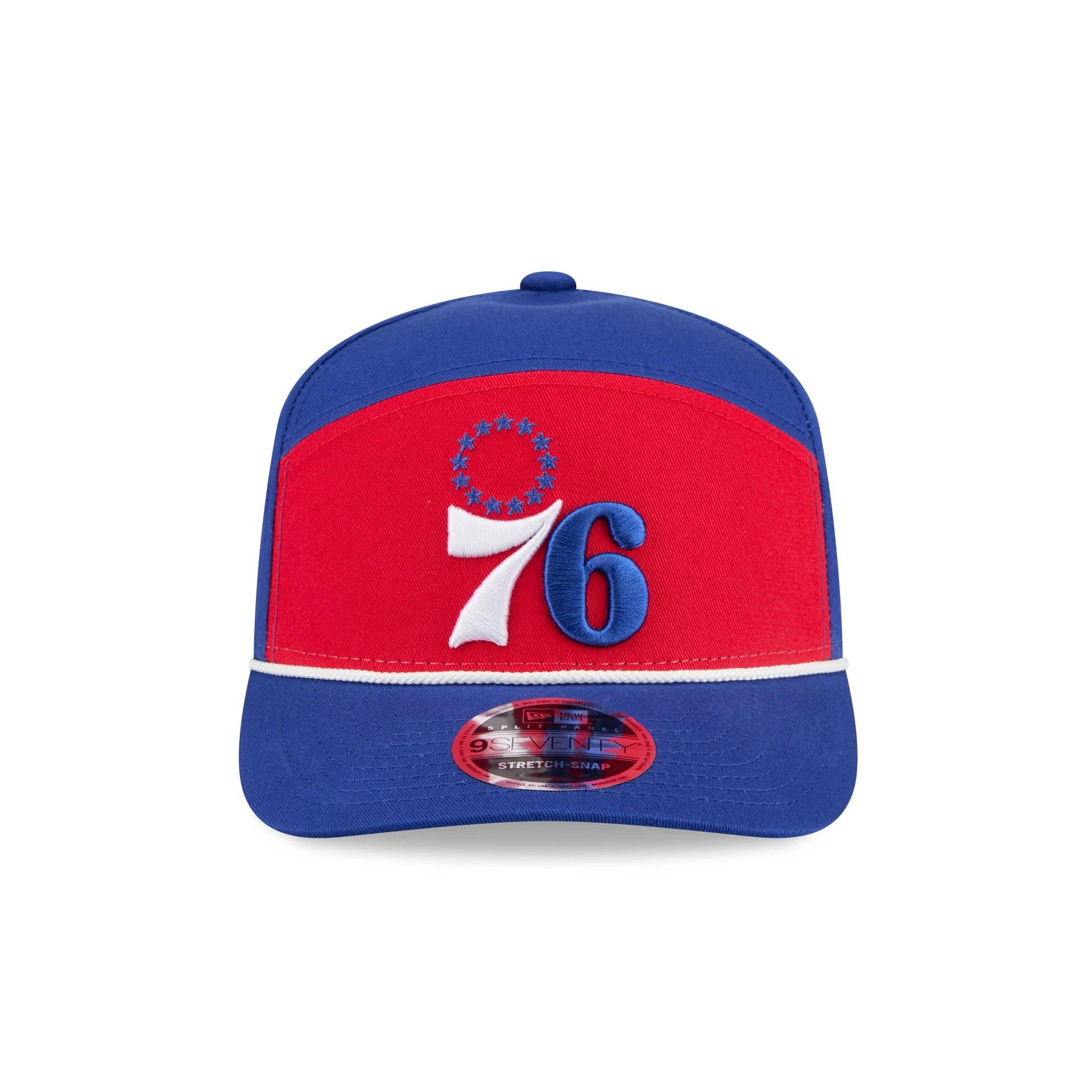 Philadelphia 76ers Split Panel 9SEVENTY Stretch-Snap Hat - Image 2
