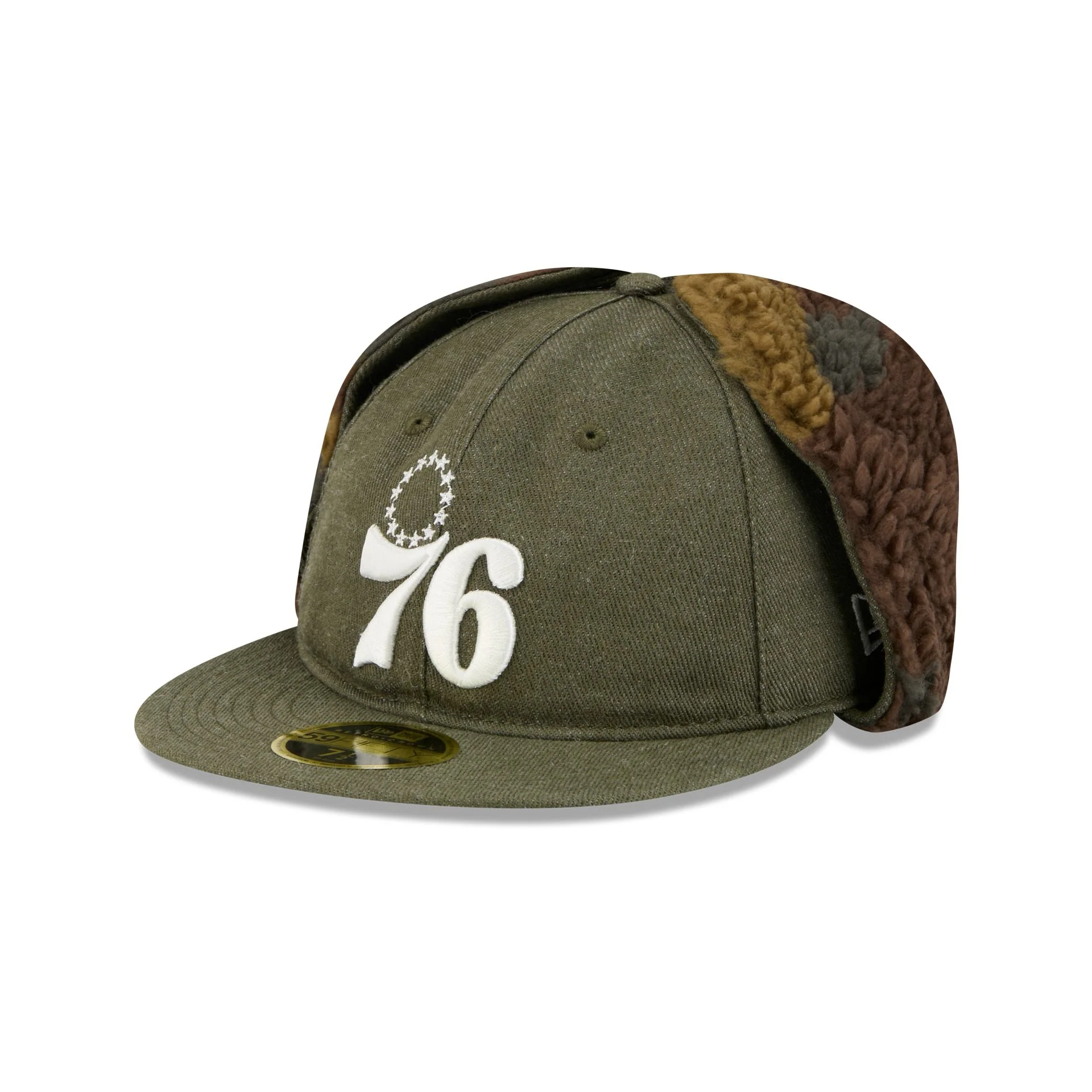 Philadelphia 76ers Three Looms Cotton Twill Camo Retro Crown Dog Ear 59FIFTY Fitted Hat