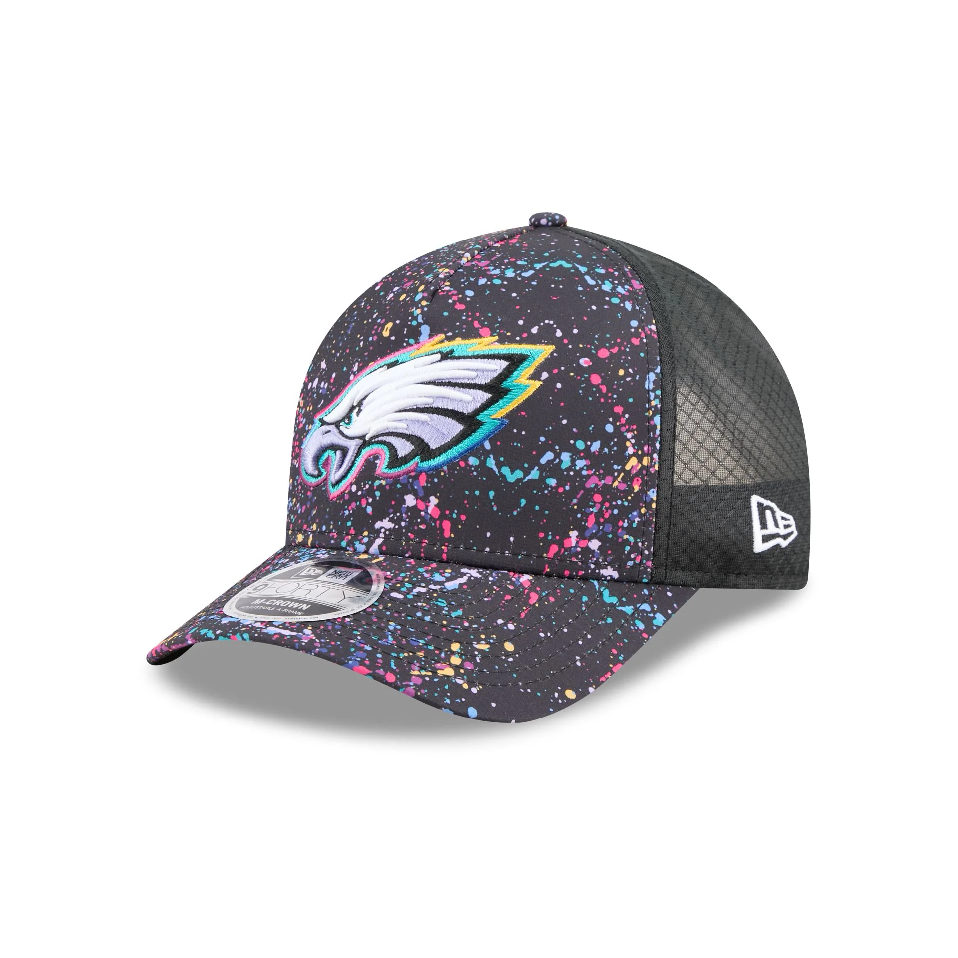 Philadelphia Eagles 2025 Crucial Catch 9FORTY M-Crown A-Frame Trucker Hat - Image 3