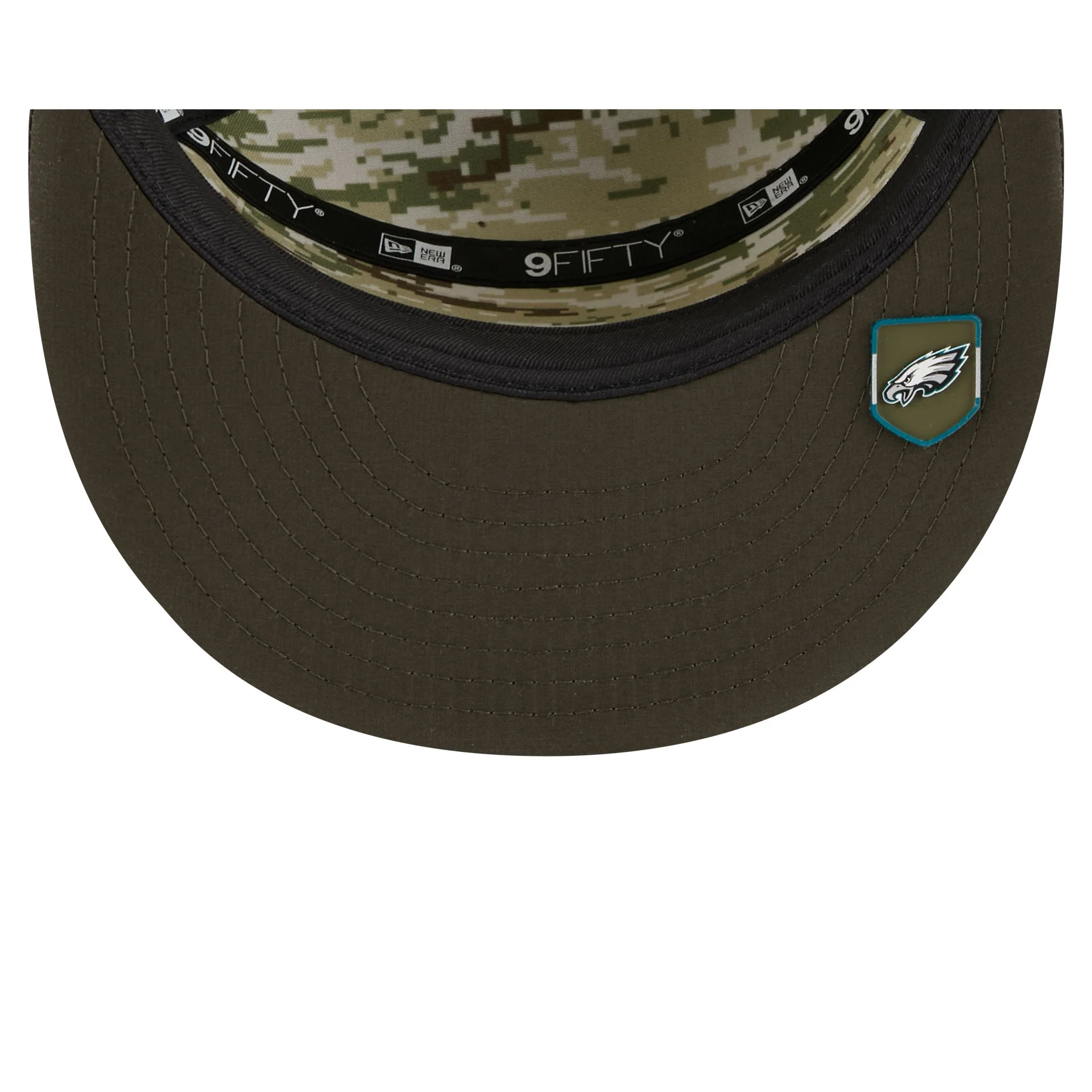 Philadelphia Eagles 2025 Salute to Service Split Panel 9FIFTY Trucker Hat - Image 7