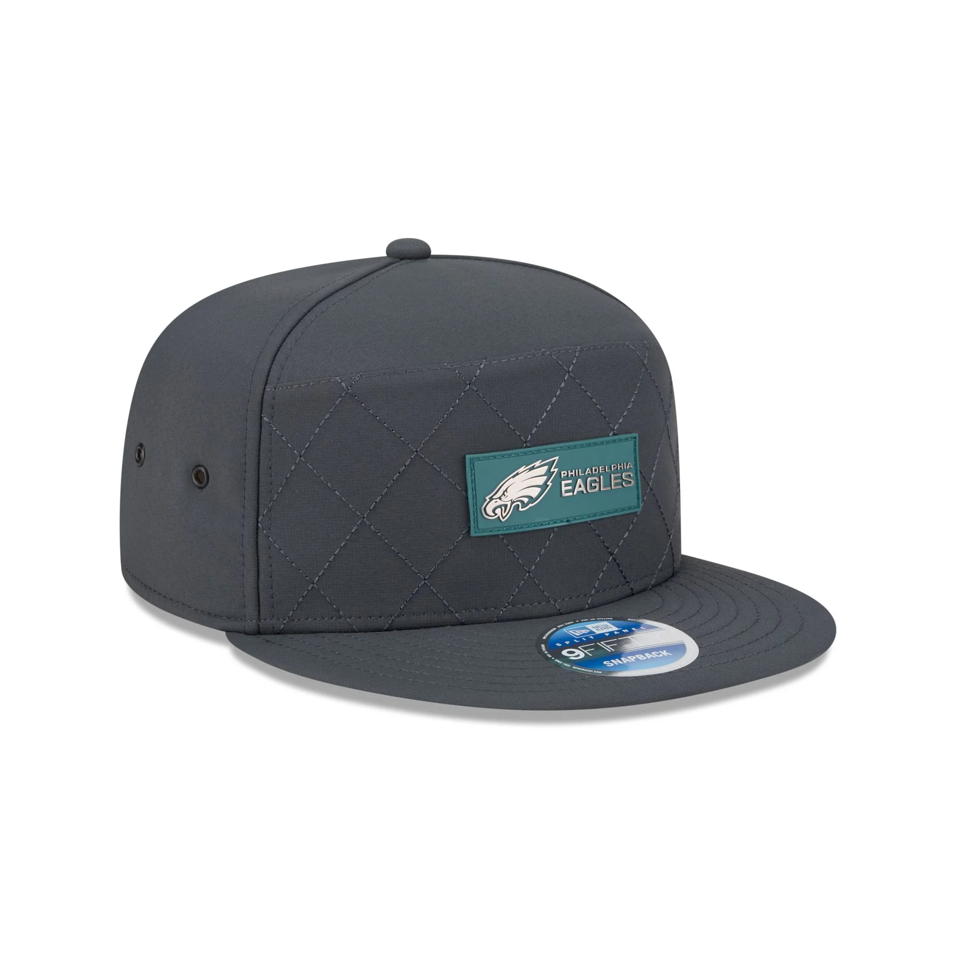 Philadelphia Eagles 2025 Sideline Cold Weather Steel Clouds Split Panel 9FIFTY Snapback Hat - Image 3