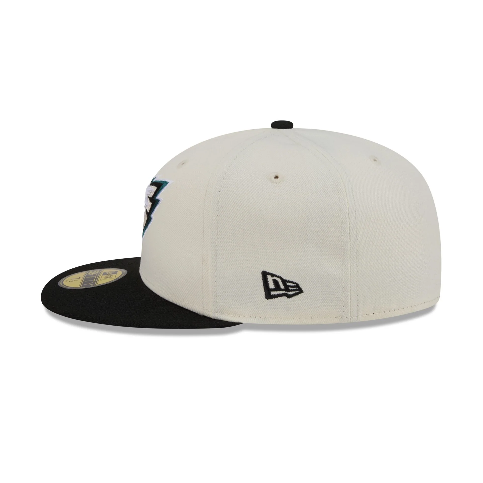 Philadelphia Eagles Chrome White Basic 59FIFTY Fitted Hat - Image 4