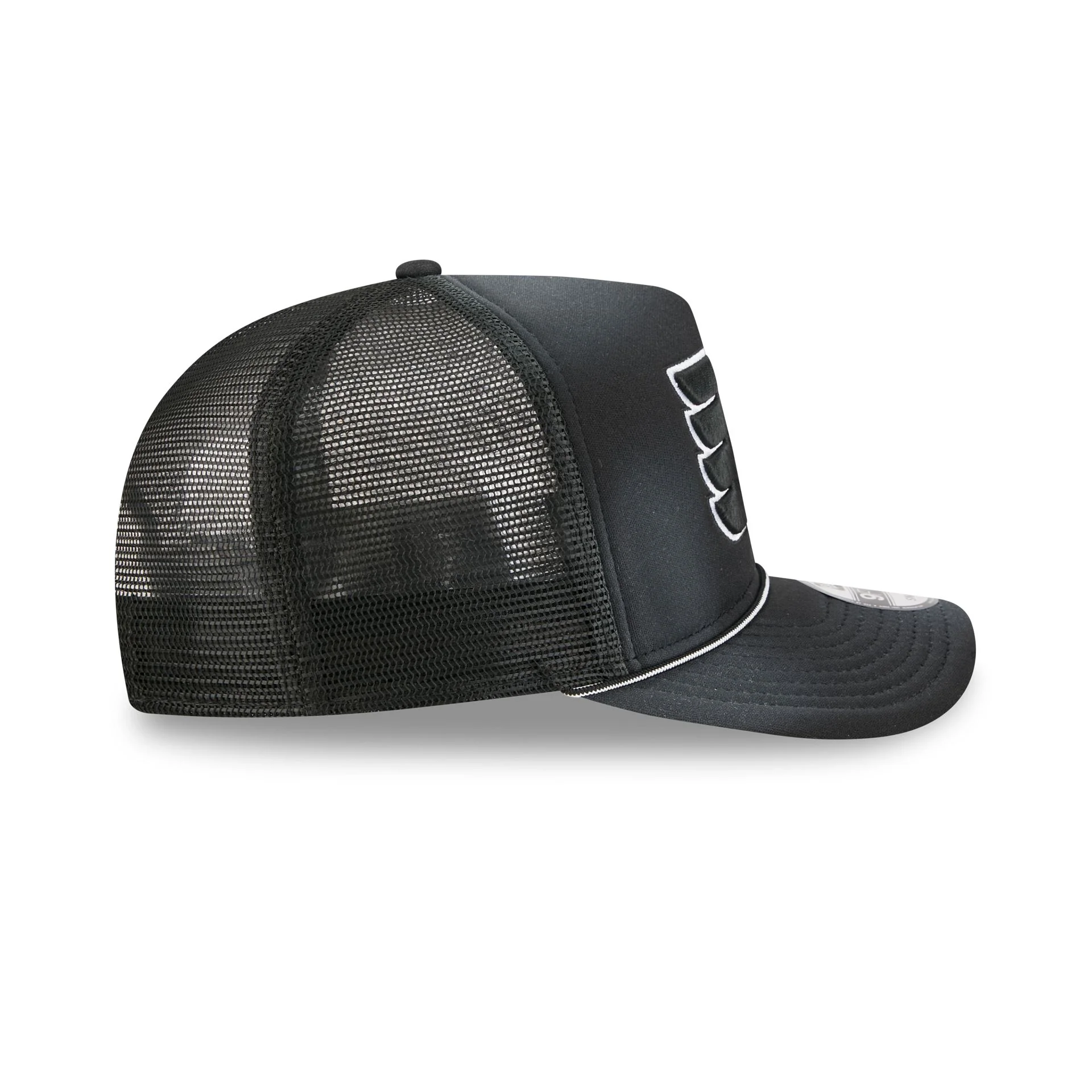 Philadelphia Flyers Washed Black 9FIFTY A-Frame Trucker Hat - Image 5