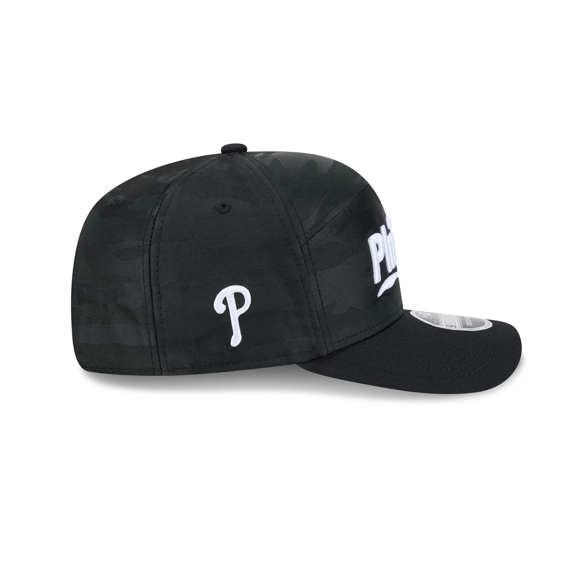 Philadelphia Phillies Black Camo Split Panel 9SEVENTY Stretch-Snap Hat - Image 4
