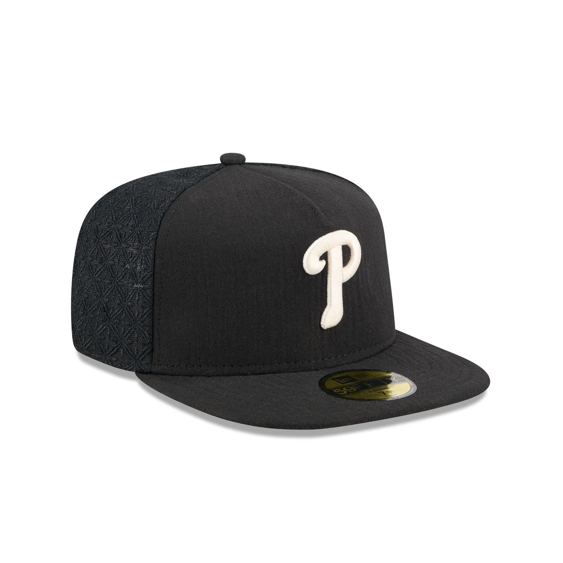 Philadelphia Phillies Black Mesh 59FIFTY A-Frame Fitted Hat - Image 3