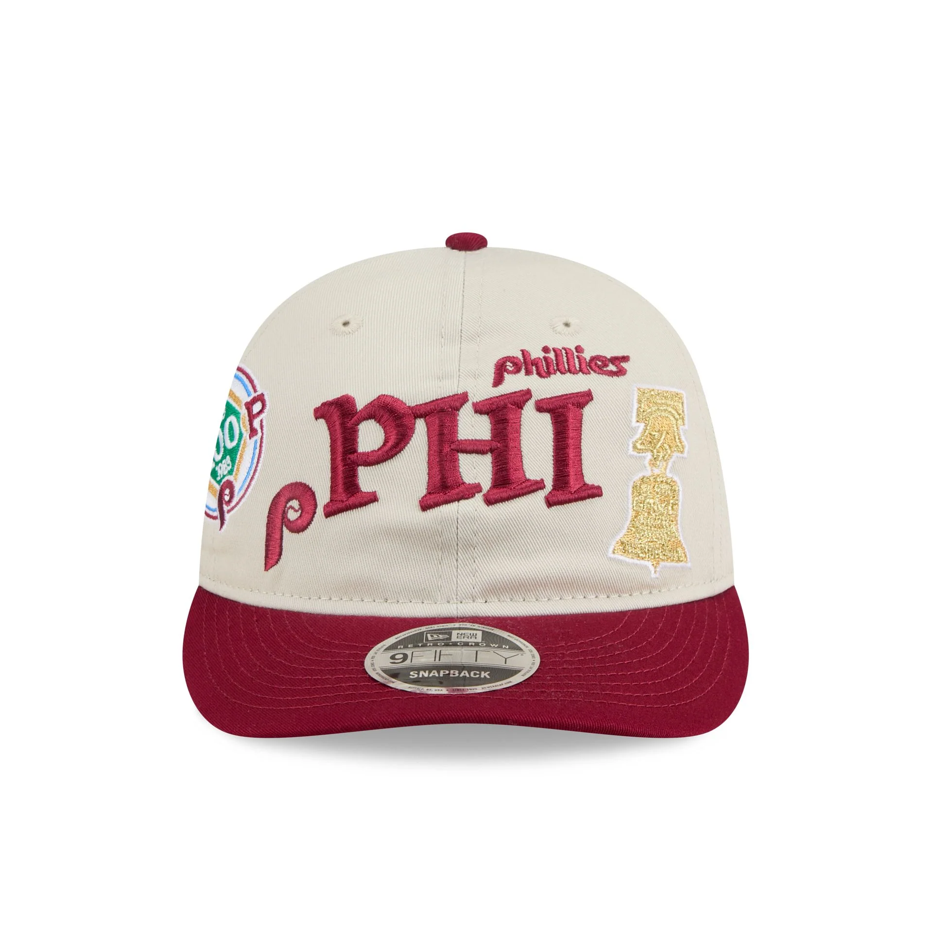 Philadelphia Phillies Scattered Patches Retro Crown 9FIFTY Snapback Hat - Image 2