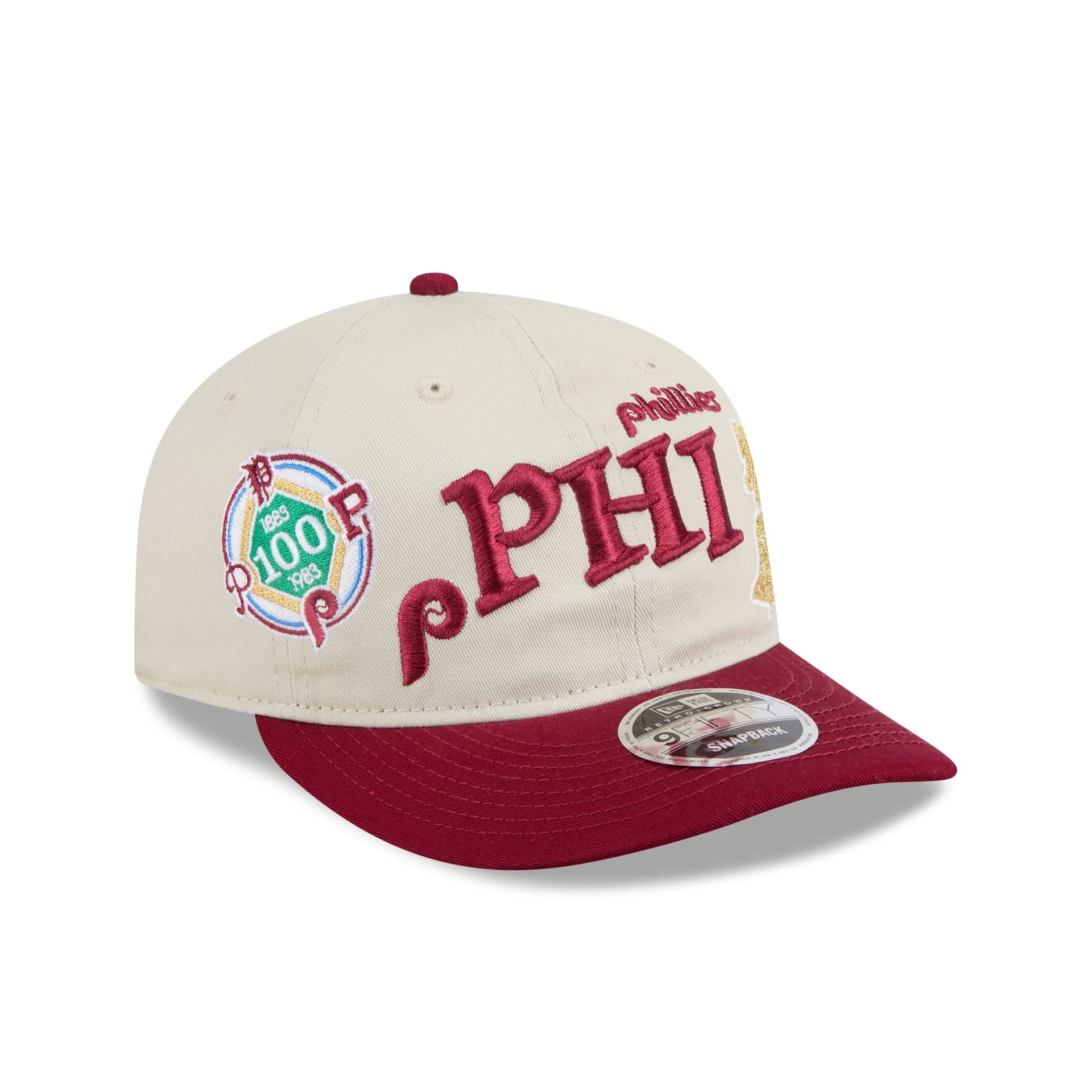 Philadelphia Phillies Scattered Patches Retro Crown 9FIFTY Snapback Hat - Image 3