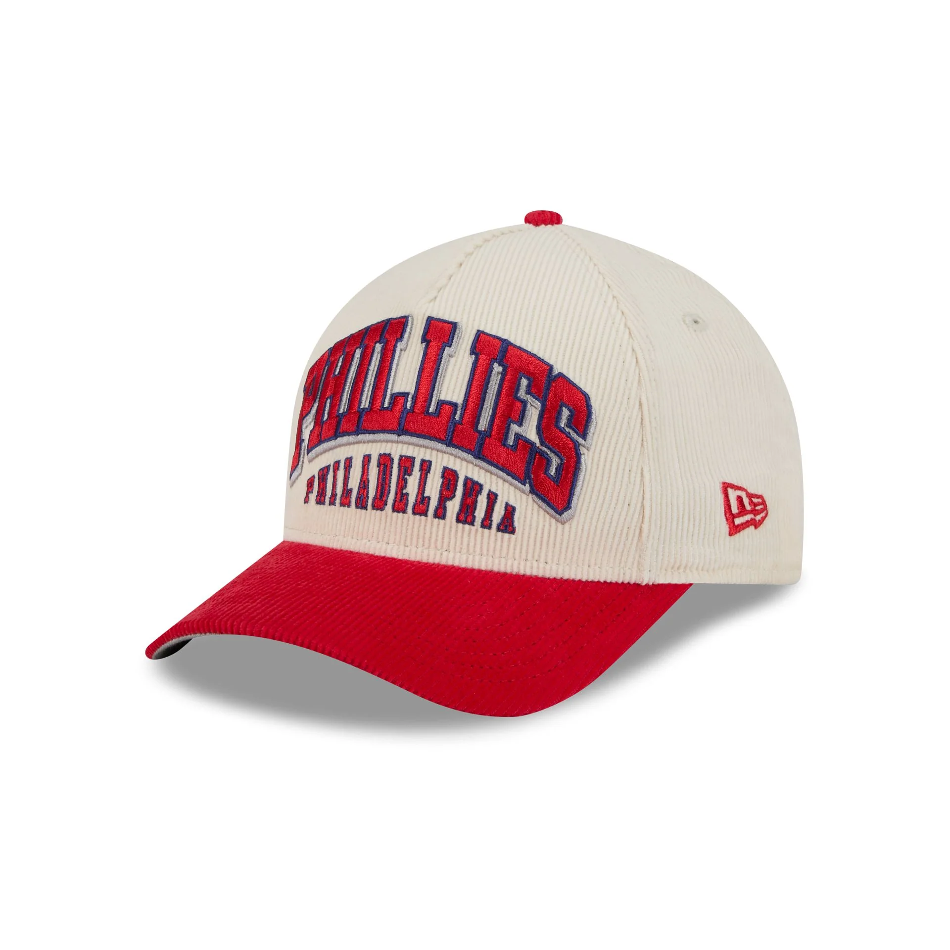 Philadelphia Phillies Stacked Corduroy 9FORTY M-Crown A-Frame Snapback Hat - Image 3