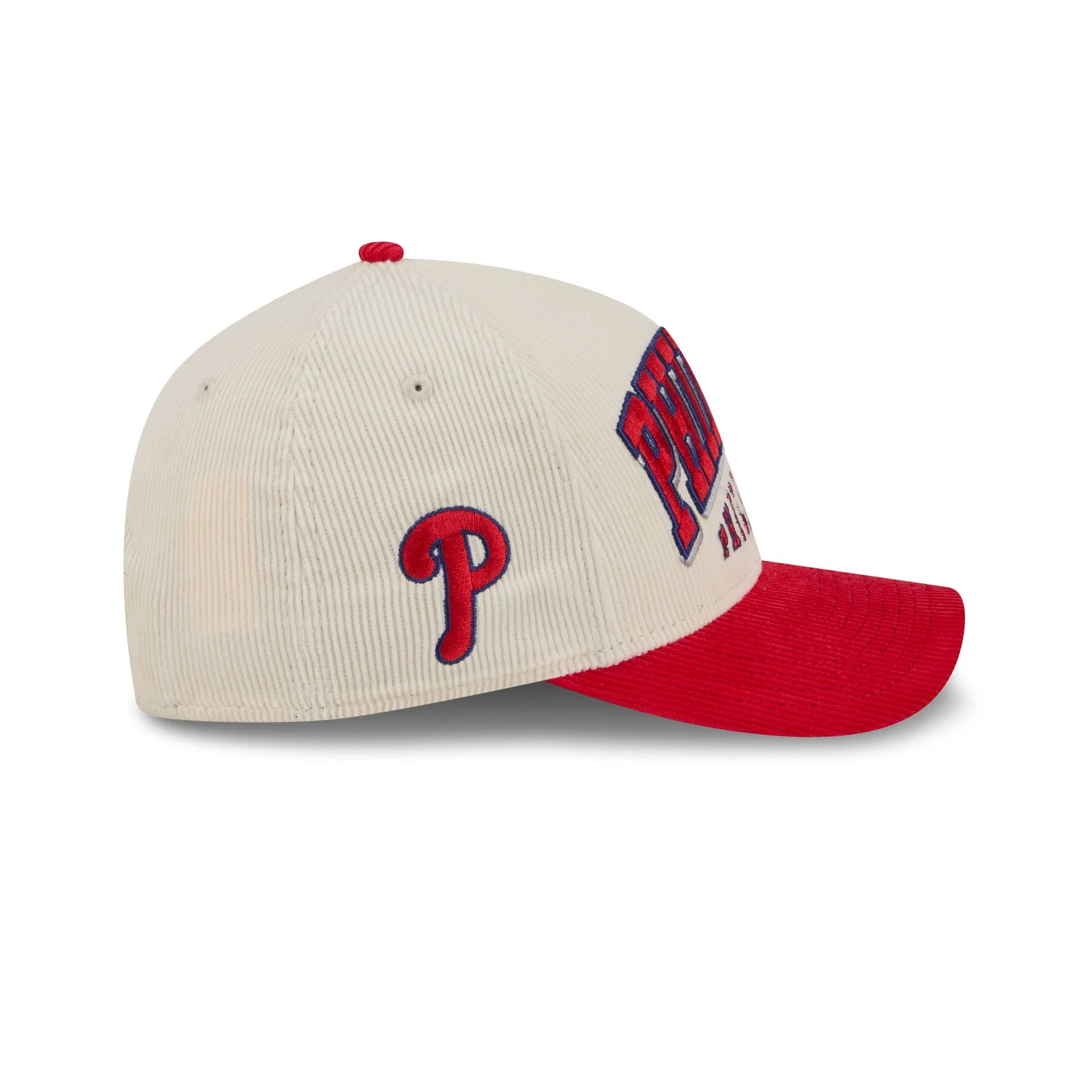 Philadelphia Phillies Stacked Corduroy 9FORTY M-Crown A-Frame Snapback Hat - Image 4