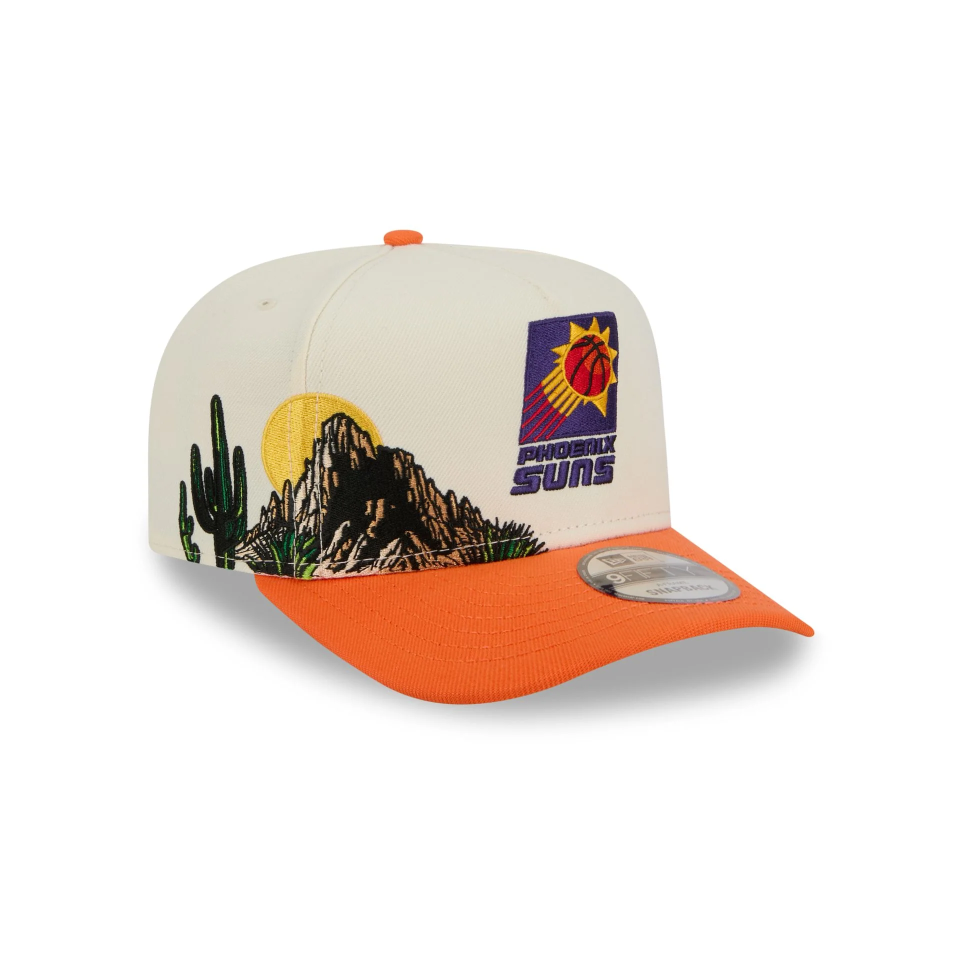 Phoenix Suns 1968-1991 Hardwood Classics Chrome White 9FIFTY A-Frame Snapback Hat - Image 3