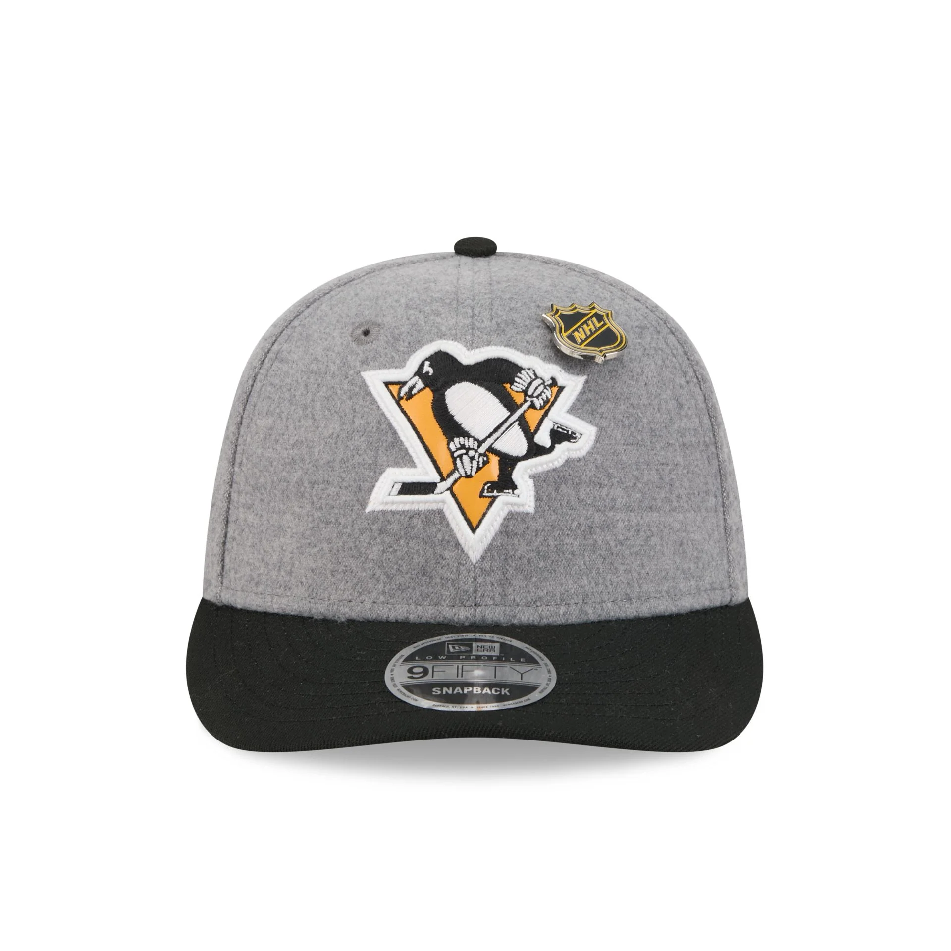 Pittsburgh Penguins Heather Gray Wool Low Profile 9FIFTY Snapback Hat - Image 2
