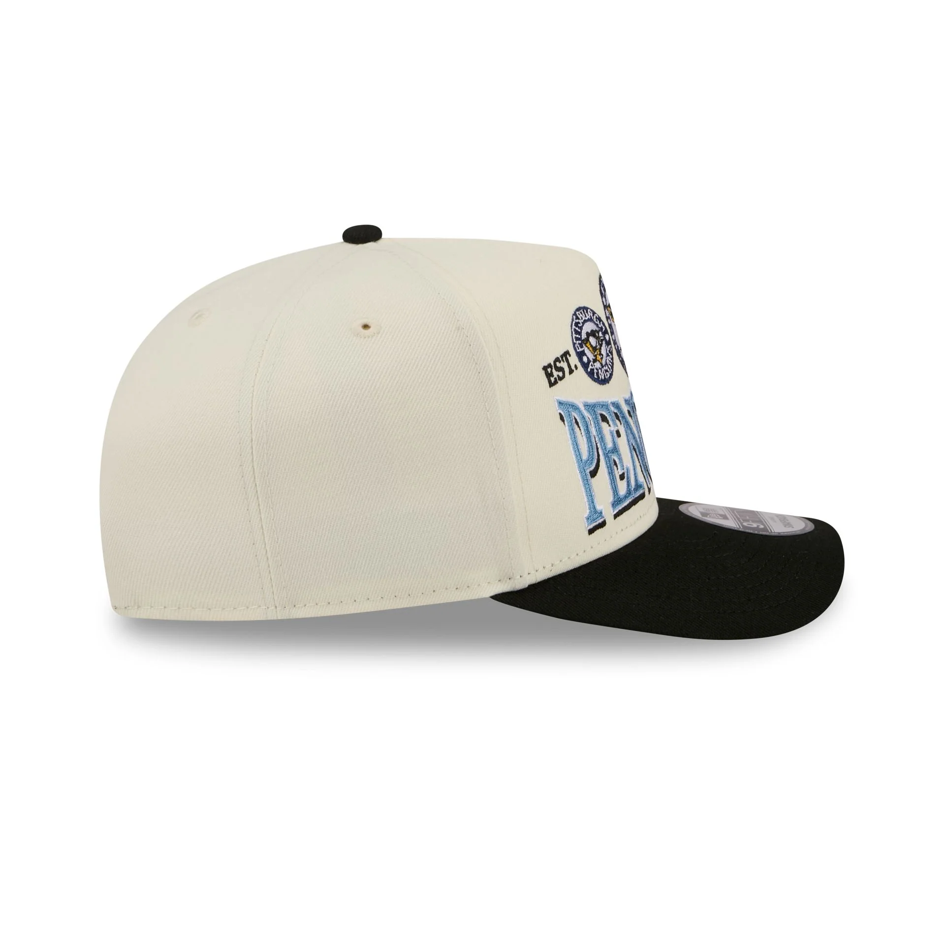 Pittsburgh Penguins Three Hit Chrome White 9FIFTY A-Frame Snapback Hat - Image 5