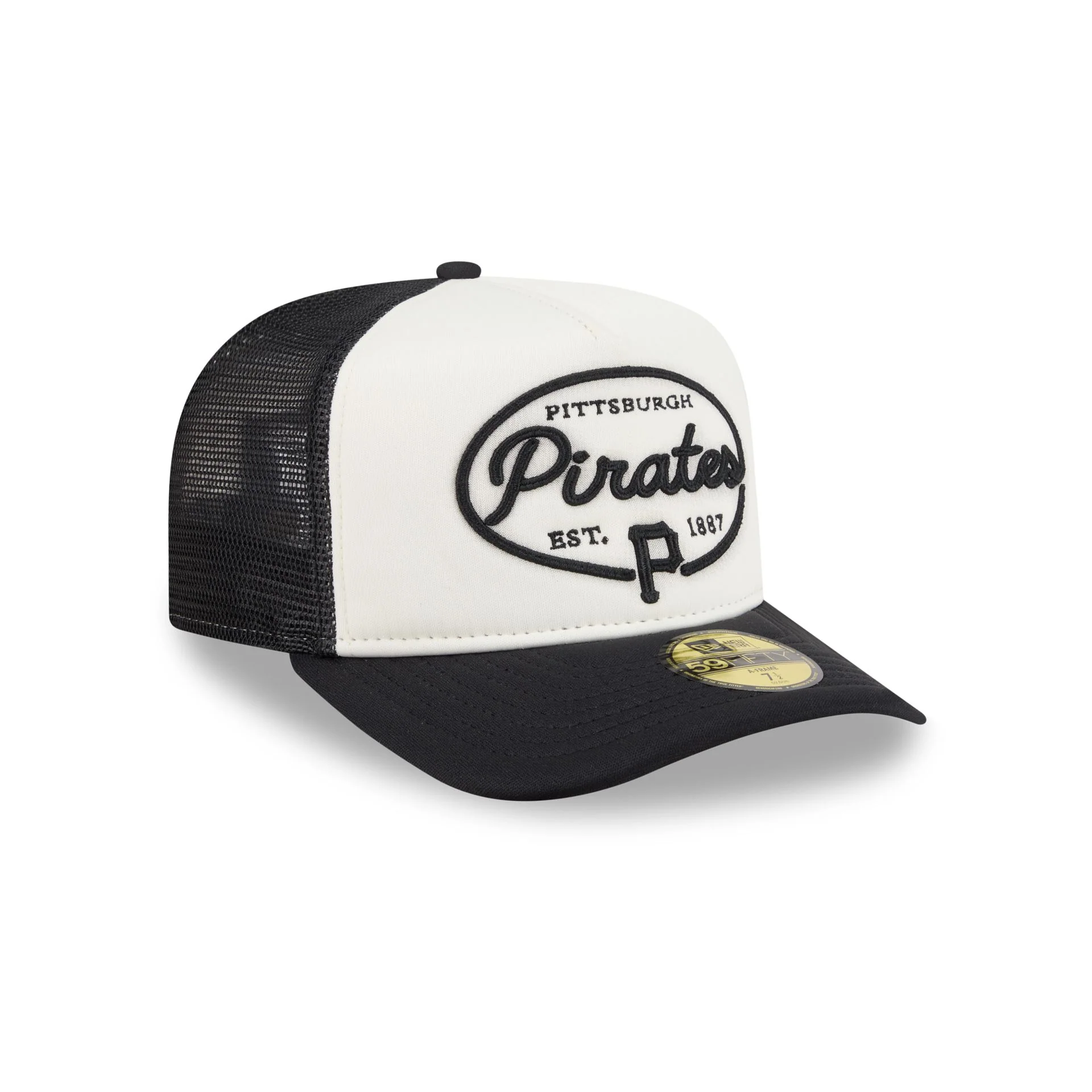Pittsburgh Pirates Chrome 59FIFTY Fitted Trucker Hat - Image 3
