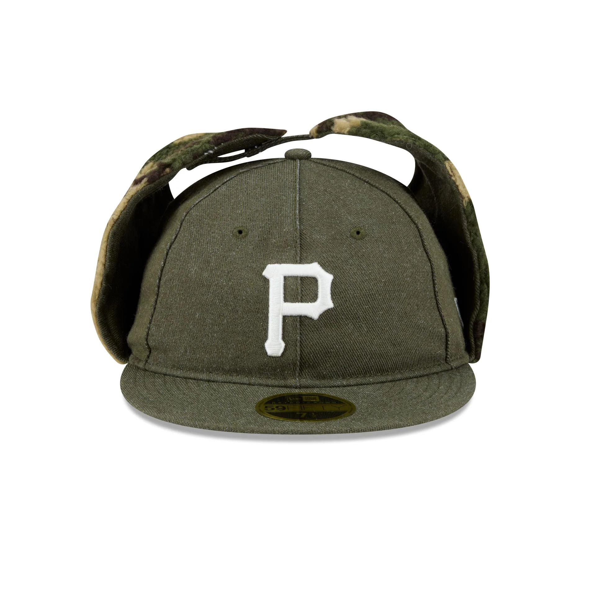 Pittsburgh Pirates Three Looms Cotton Twill Camo Retro Crown Dog Ear 59FIFTY Fitted Hat - Image 2