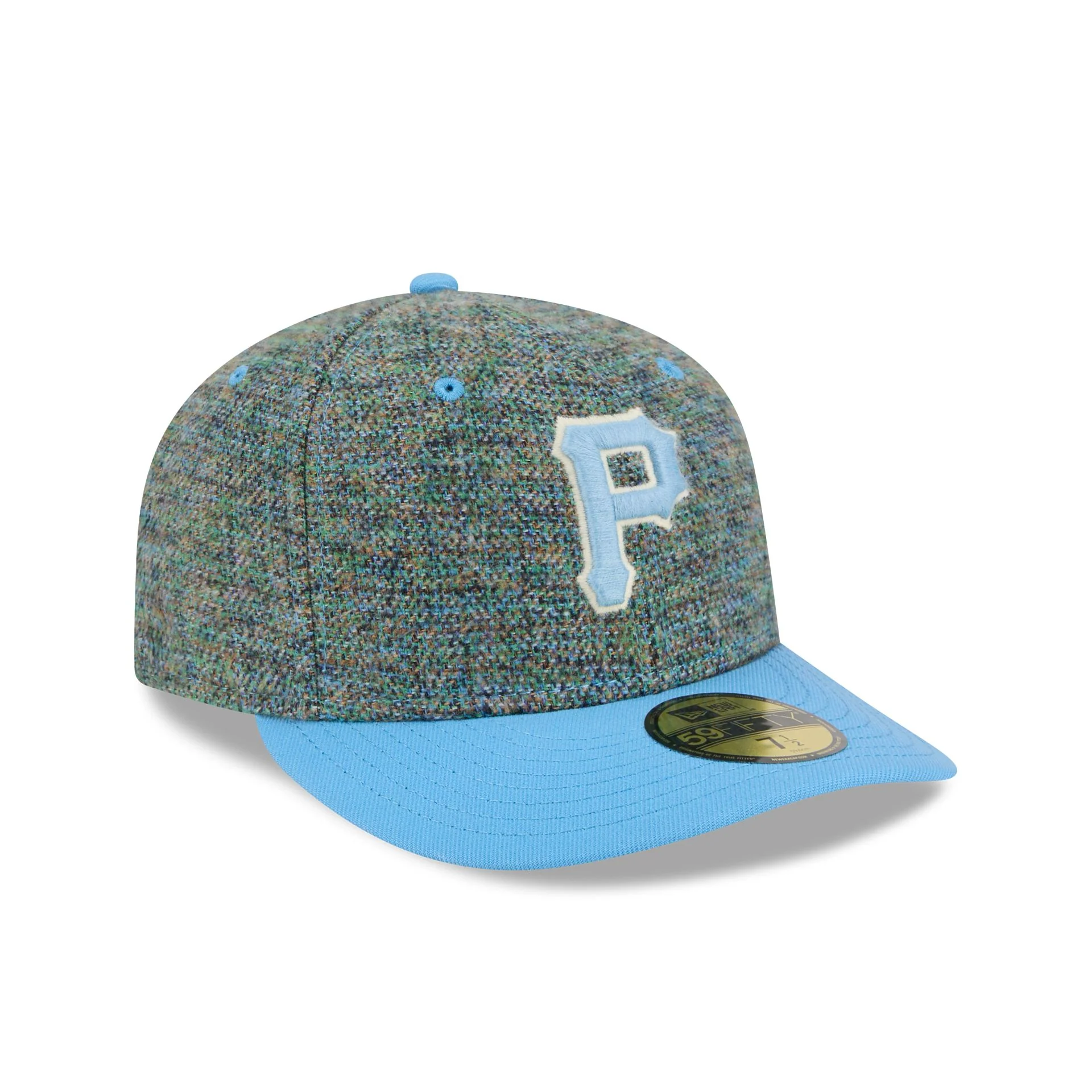 Pittsburgh Pirates Three Looms Tweedy Cotton Radiant Blue 59FIFTY Fitted Hat - Image 3