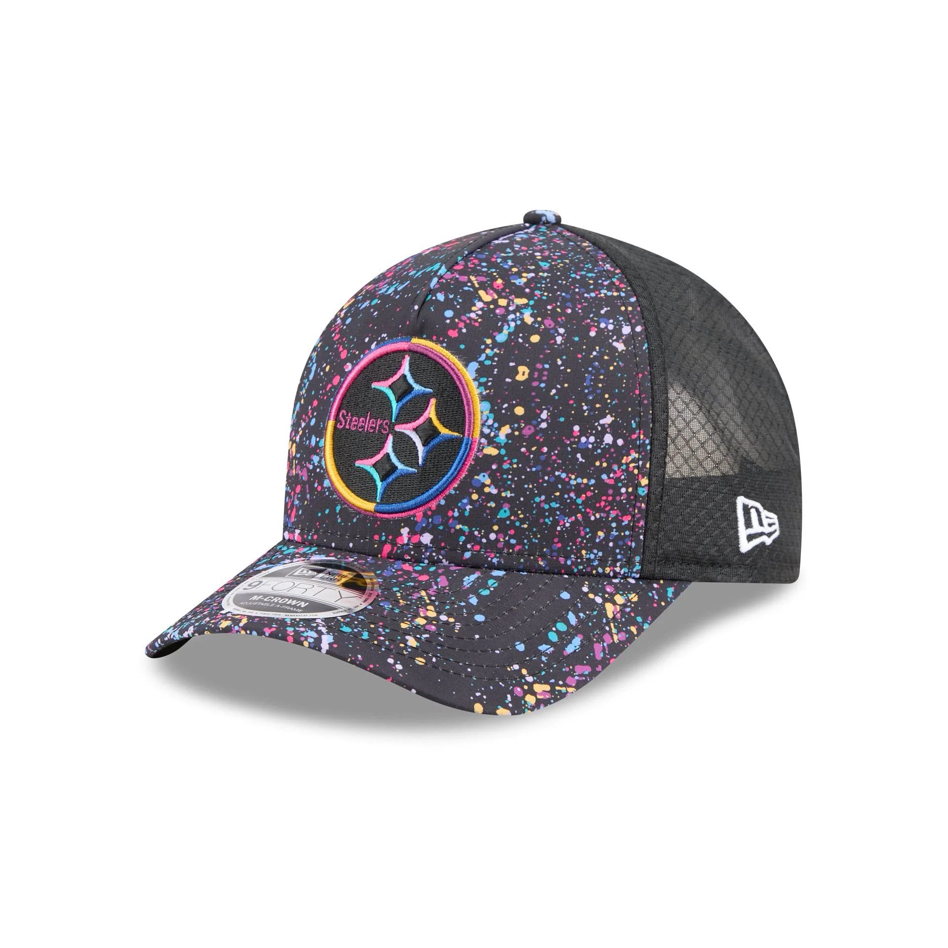 Pittsburgh Steelers 2025 Crucial Catch 9FORTY M-Crown A-Frame Trucker Hat - Image 3