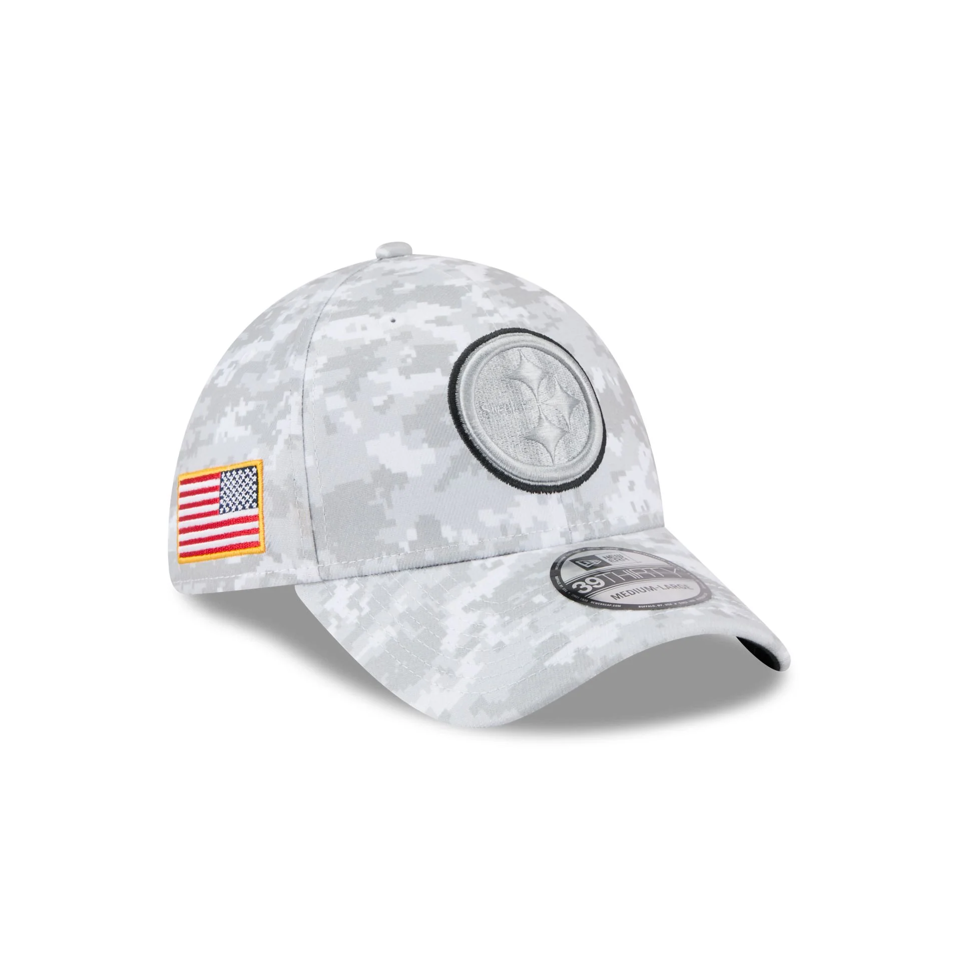 Pittsburgh Steelers 2025 Salute to Service Fan Gear 39THIRTY Stretch Fit Hat
