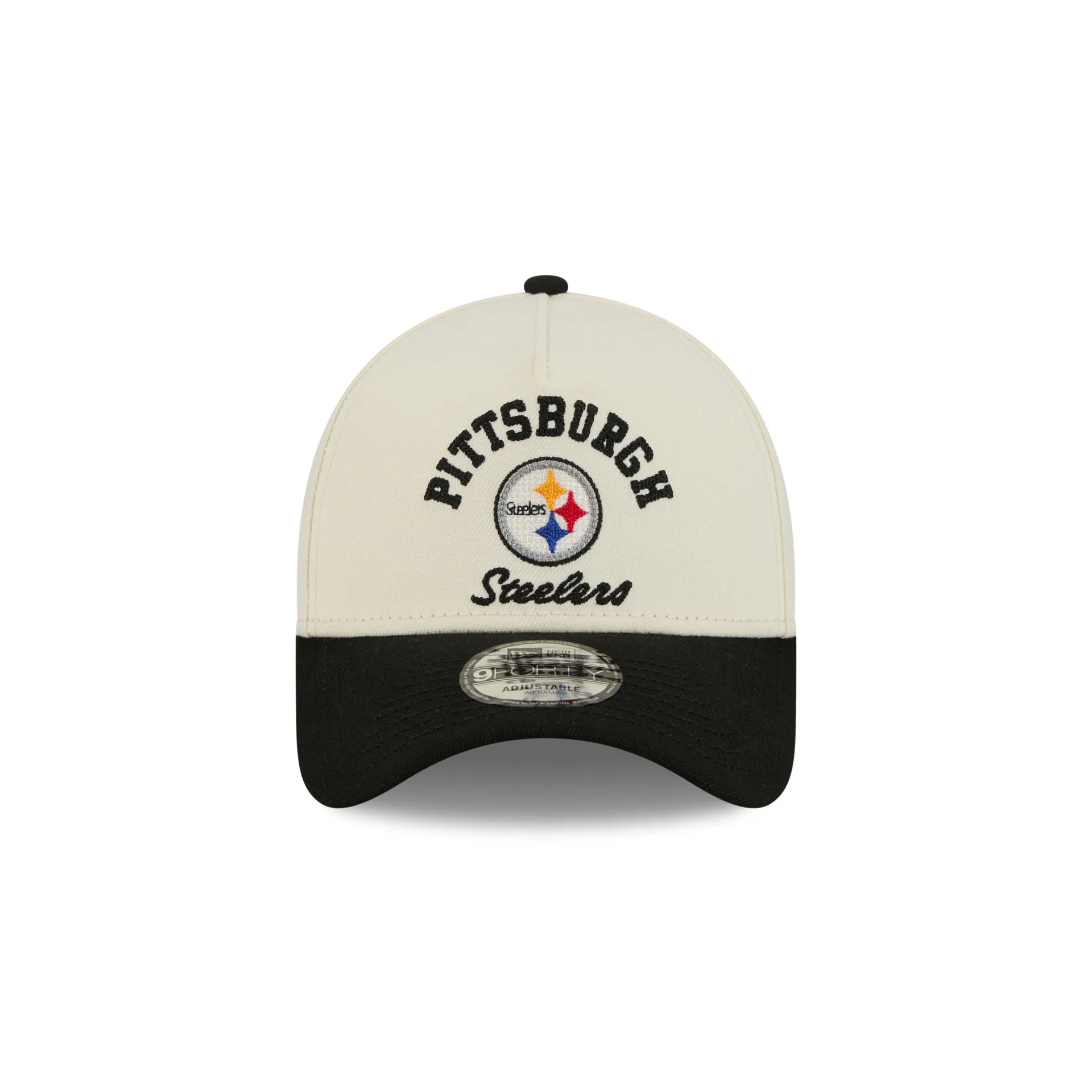 Pittsburgh Steelers Chrome White Arched 9FORTY A-Frame Snapback Hat - Image 2