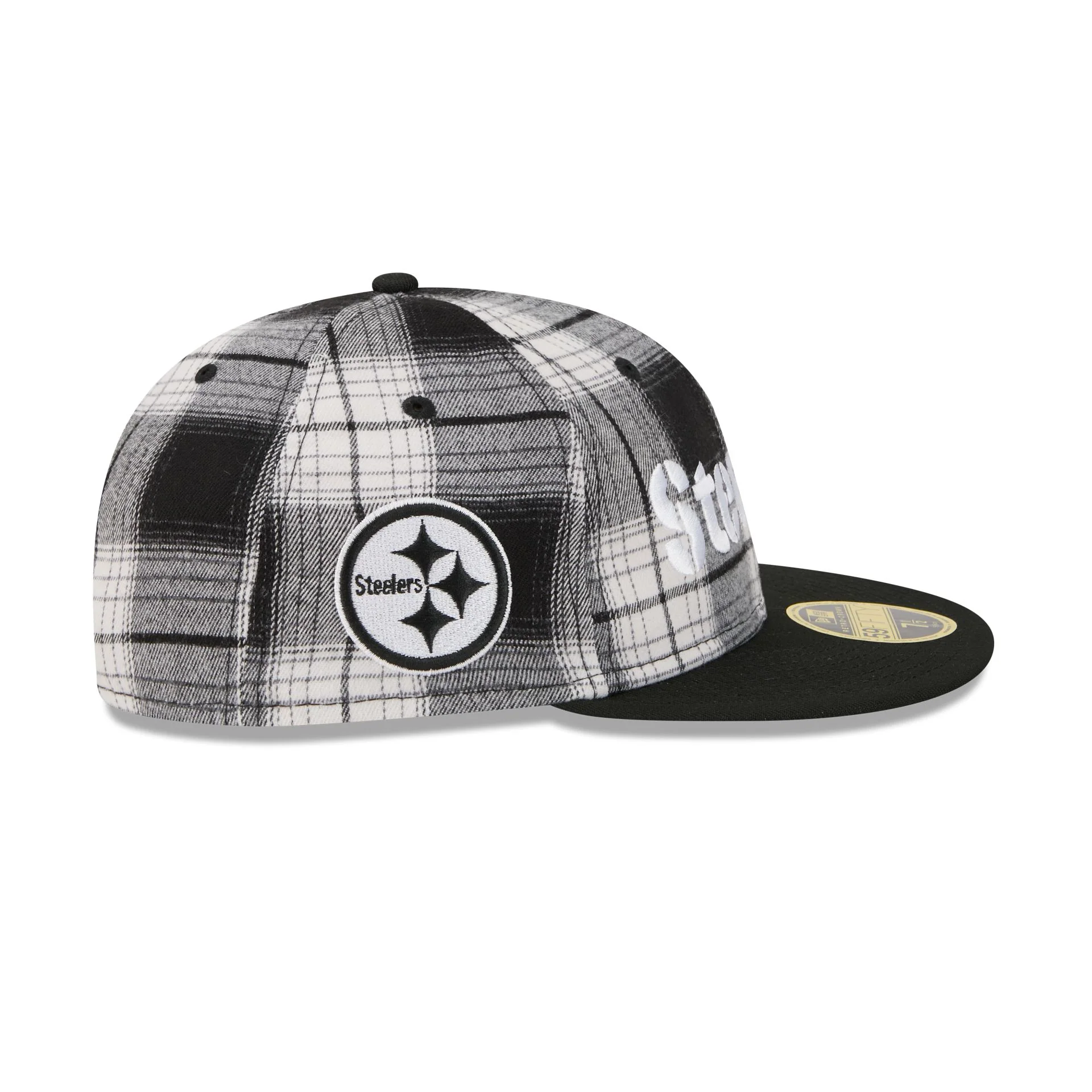Pittsburgh Steelers Grunge Plaid Retro Crown 59FIFTY Fitted Hat - Image 4