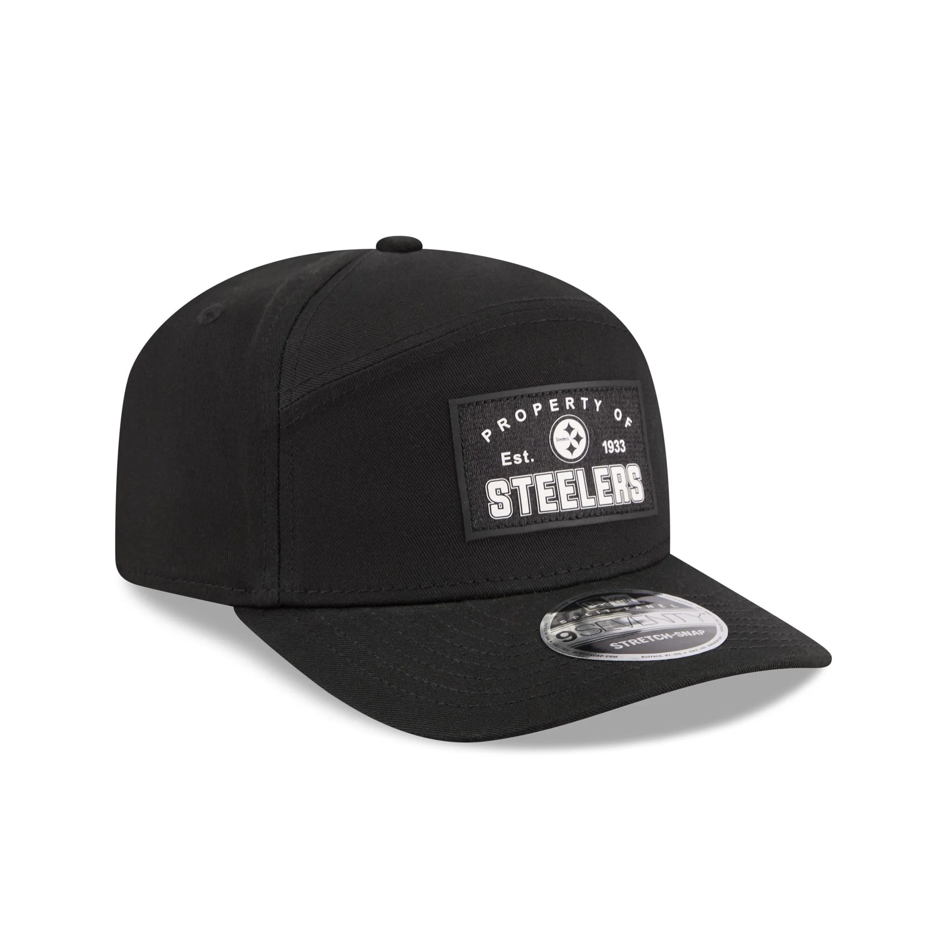 Pittsburgh Steelers Property of Patch Split Panel 9SEVENTY Stretch-Snap Hat - Image 3
