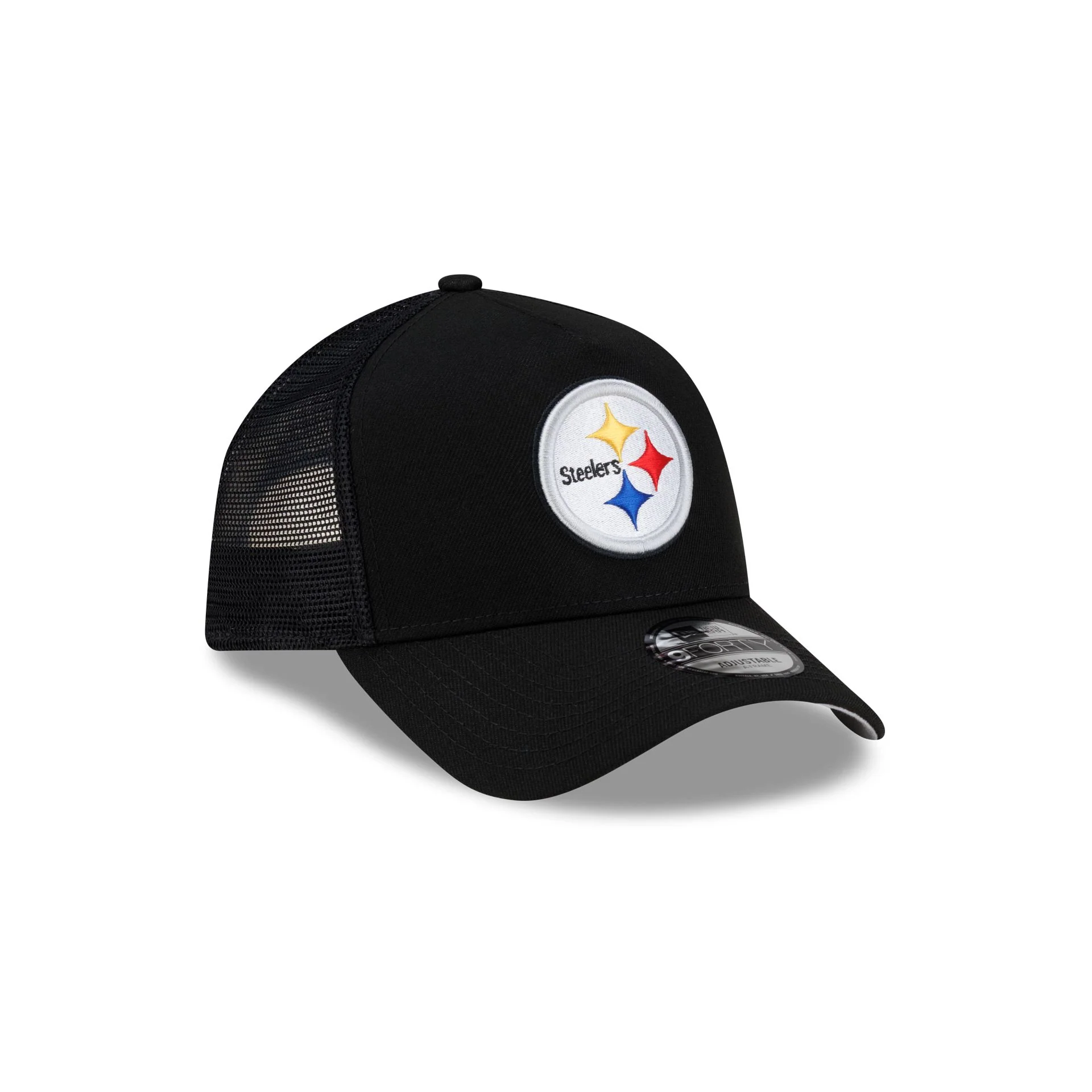 Pittsburgh Steelers Side Script 9FORTY A-Frame Trucker Hat - Image 3