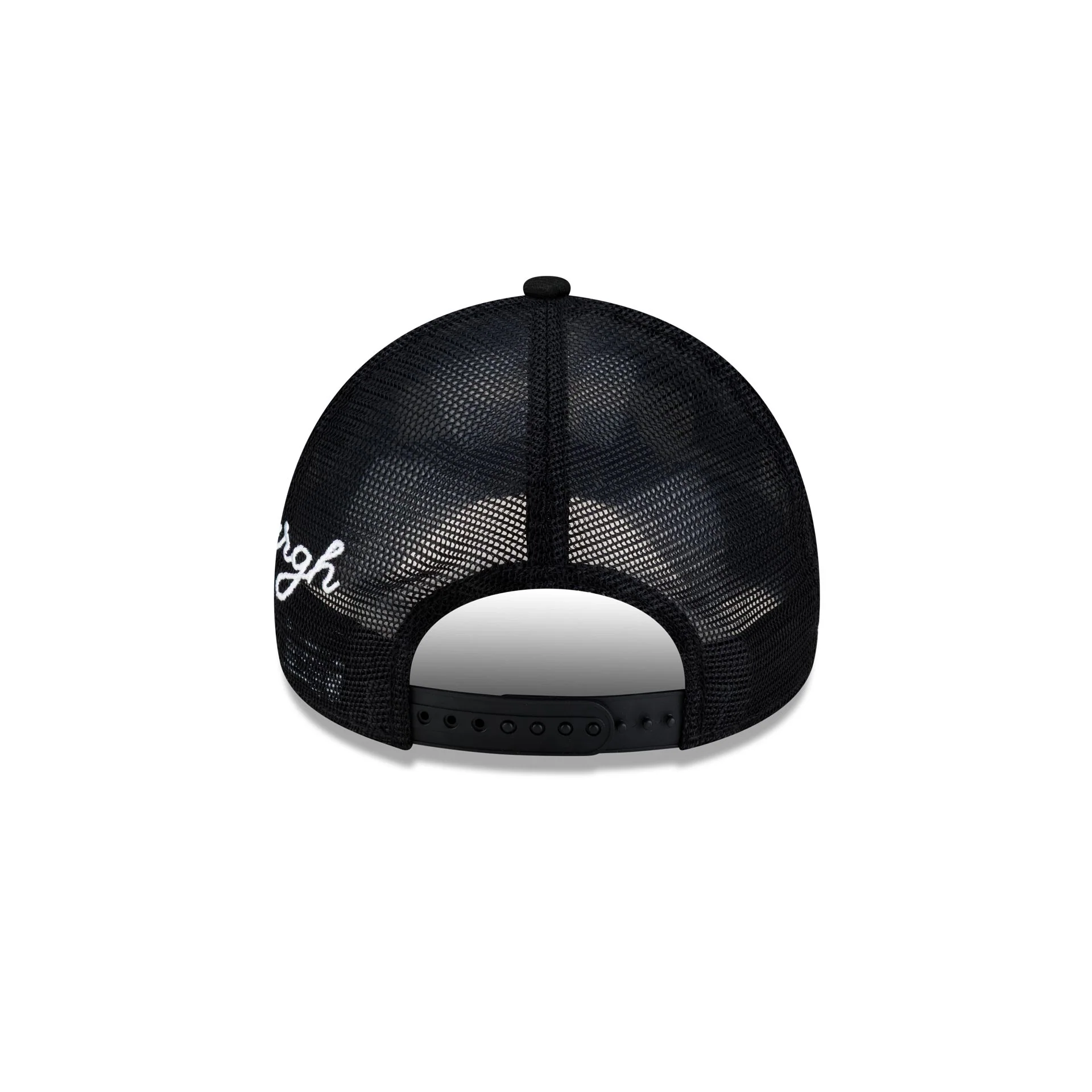 Pittsburgh Steelers Side Script 9FORTY A-Frame Trucker Hat - Image 6
