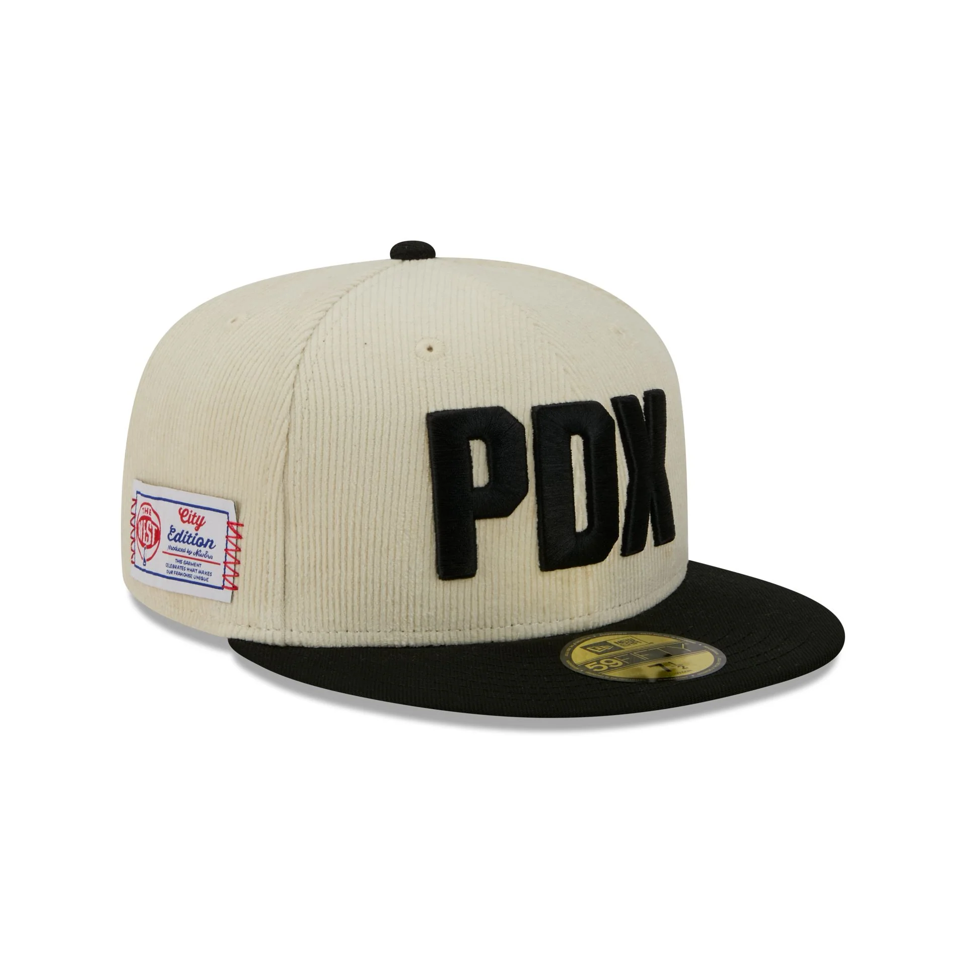 Portland Trail Blazers 2025 City Edition Chrome White Corduroy 59FIFTY Fitted Hat