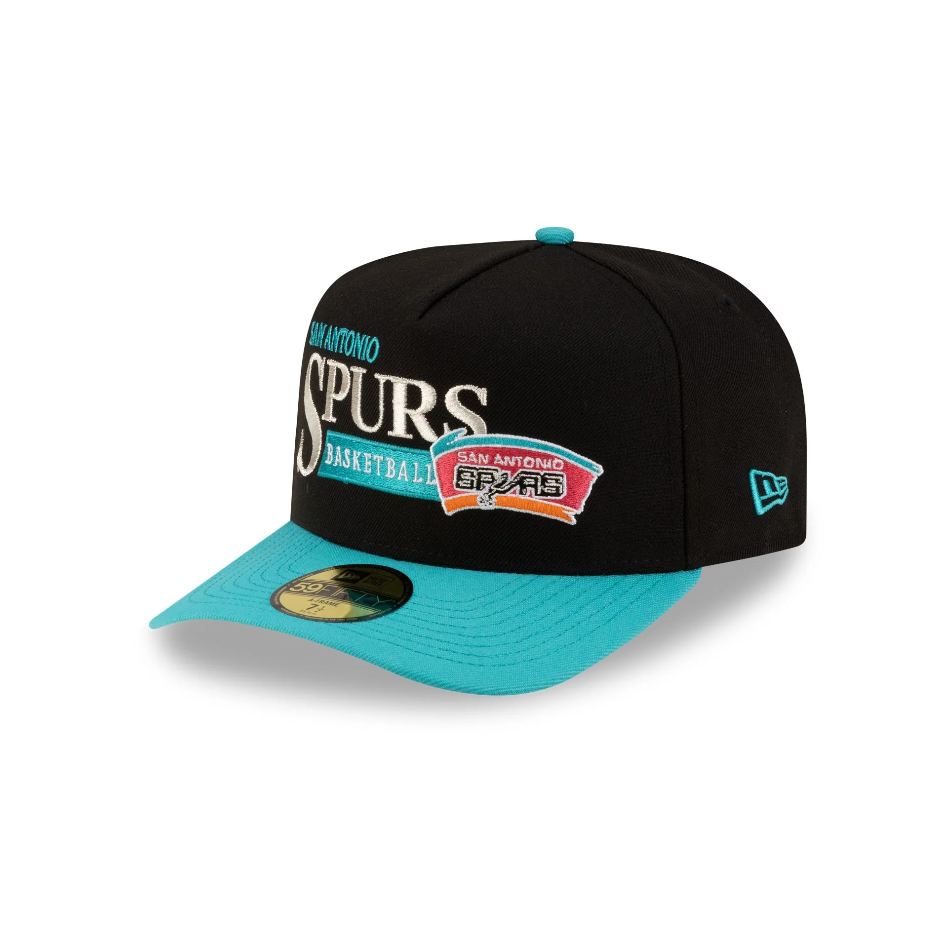 San Antonio Spurs 1989-2002 Hardwood Classics Liner 59FIFTY A-Frame Fitted Hat - Image 3