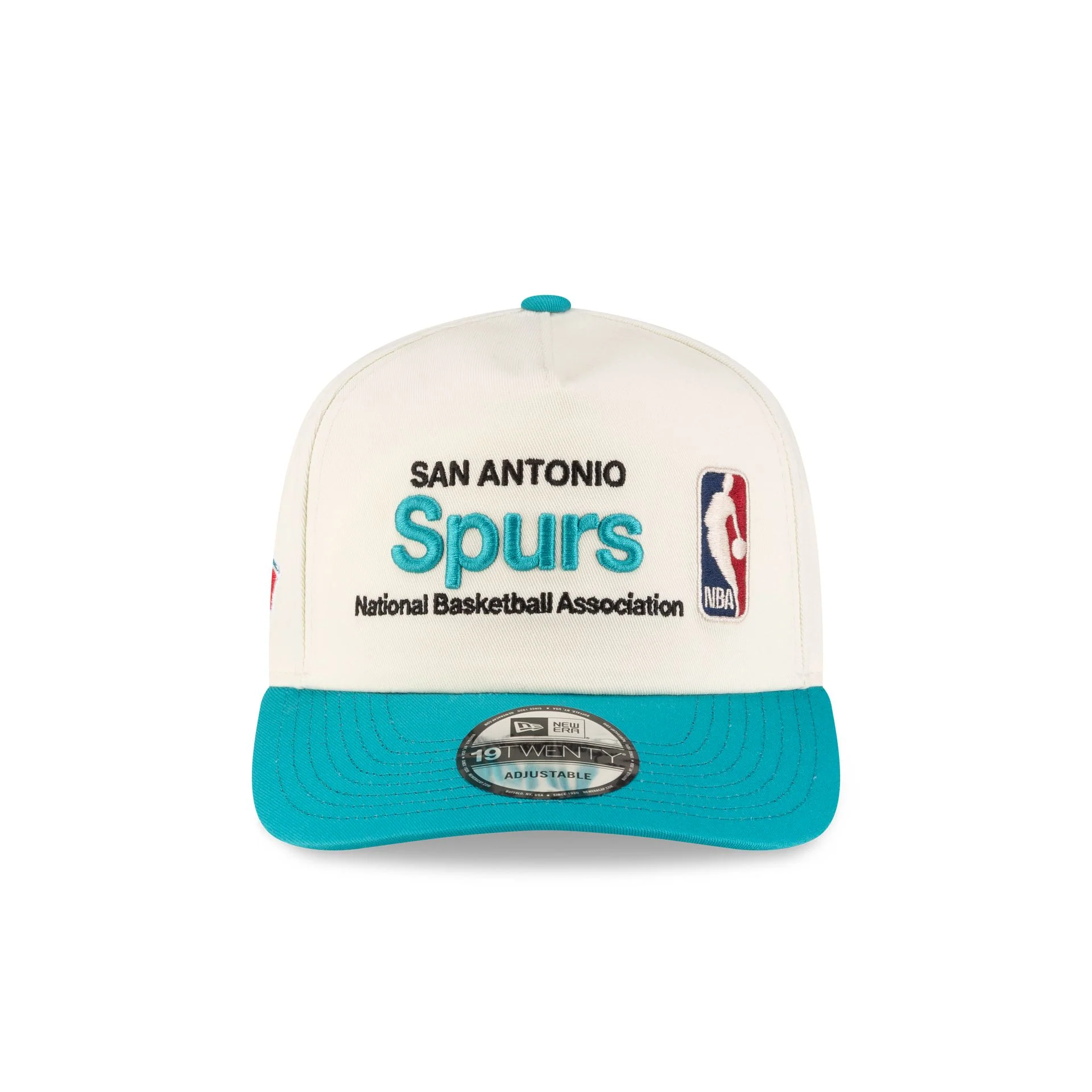 San Antonio Spurs 1989-2002 Hardwood Classics Sign Stack Chrome White 19TWENTY Adjustable Hat - Image 2