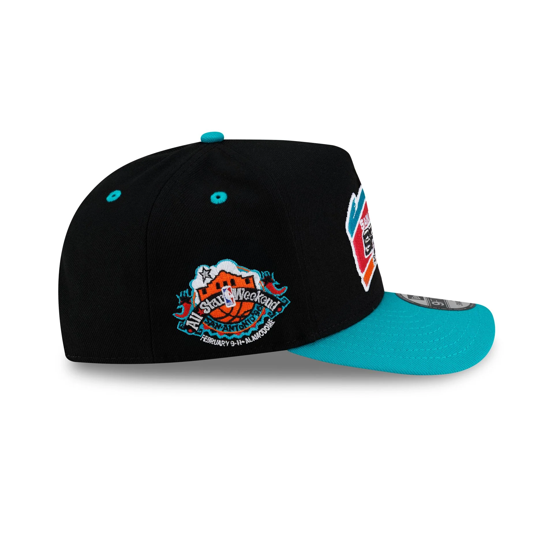 San Antonio Spurs Hardwood Classics 90s All-Star Weekend 9FIFTY A-Frame Snapback Hat - Image 4